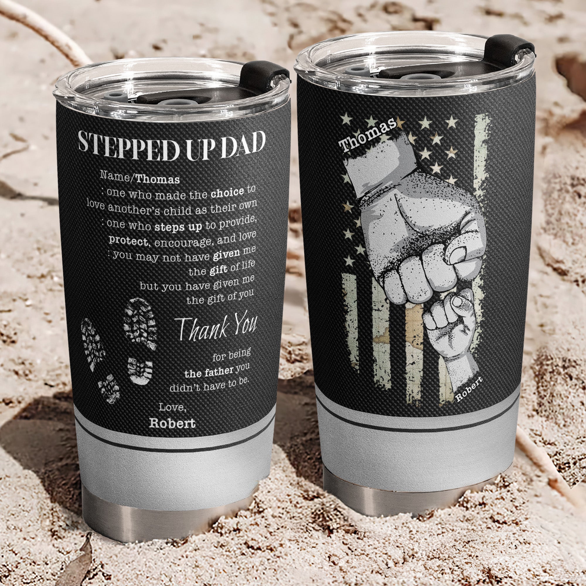 To My Stepped Up Dad - Personalized Tumbler Cup