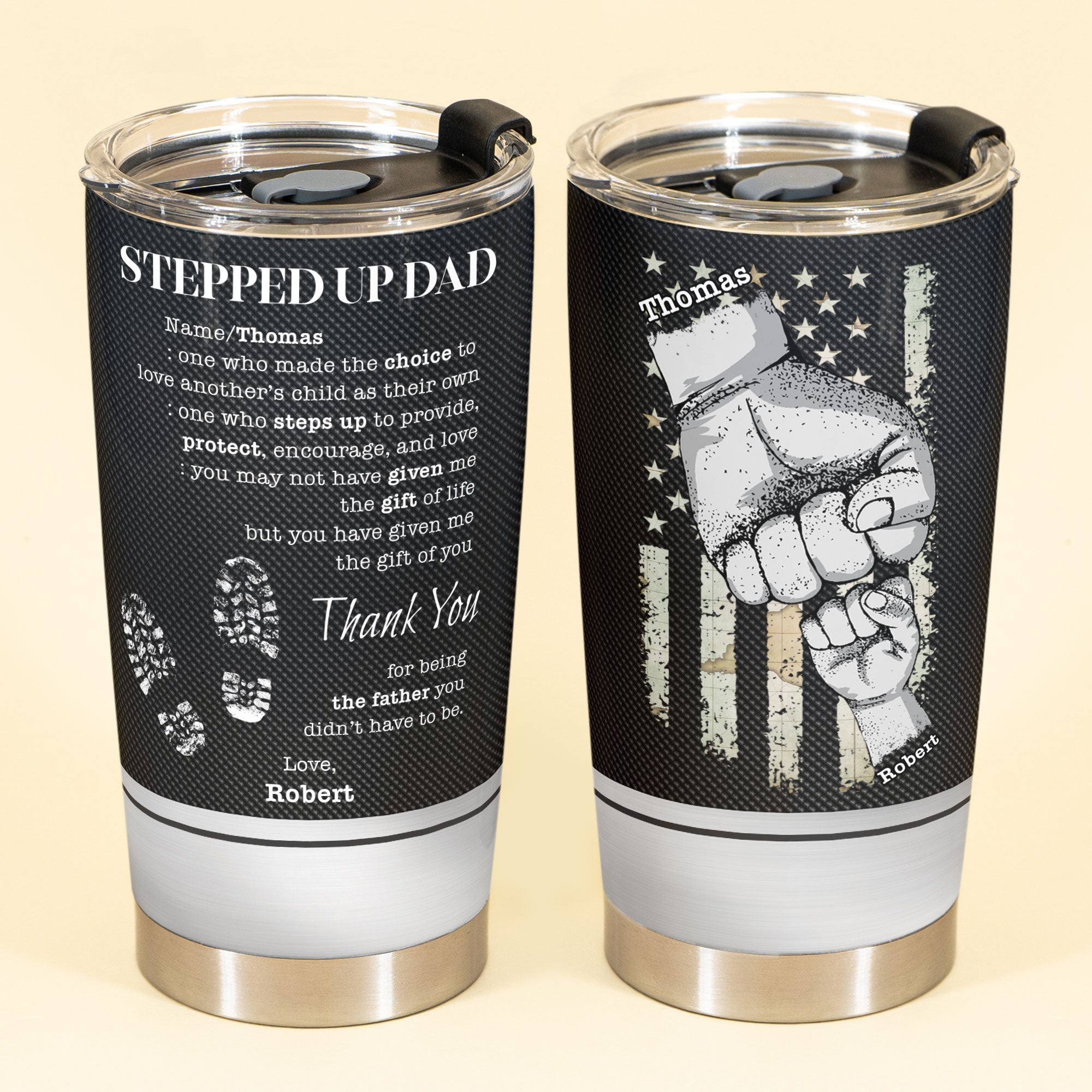 To My Stepped Up Dad - Personalized Tumbler Cup