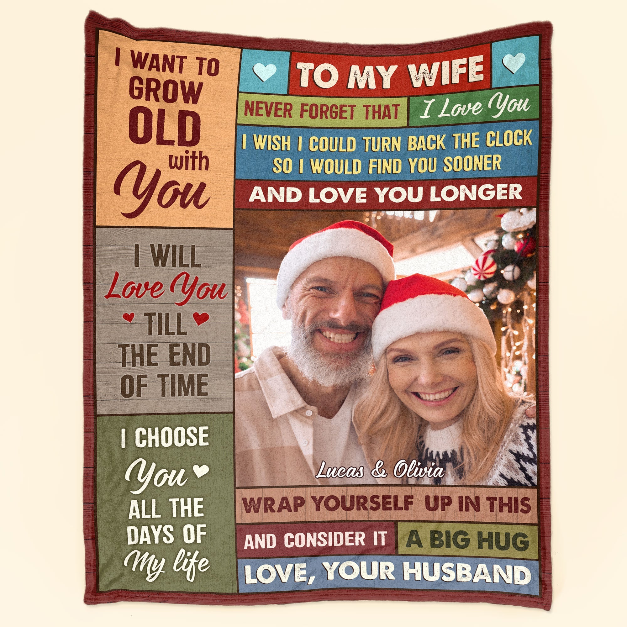 To My Wife Never Forget That I Love You - Personalized Photo Blanket