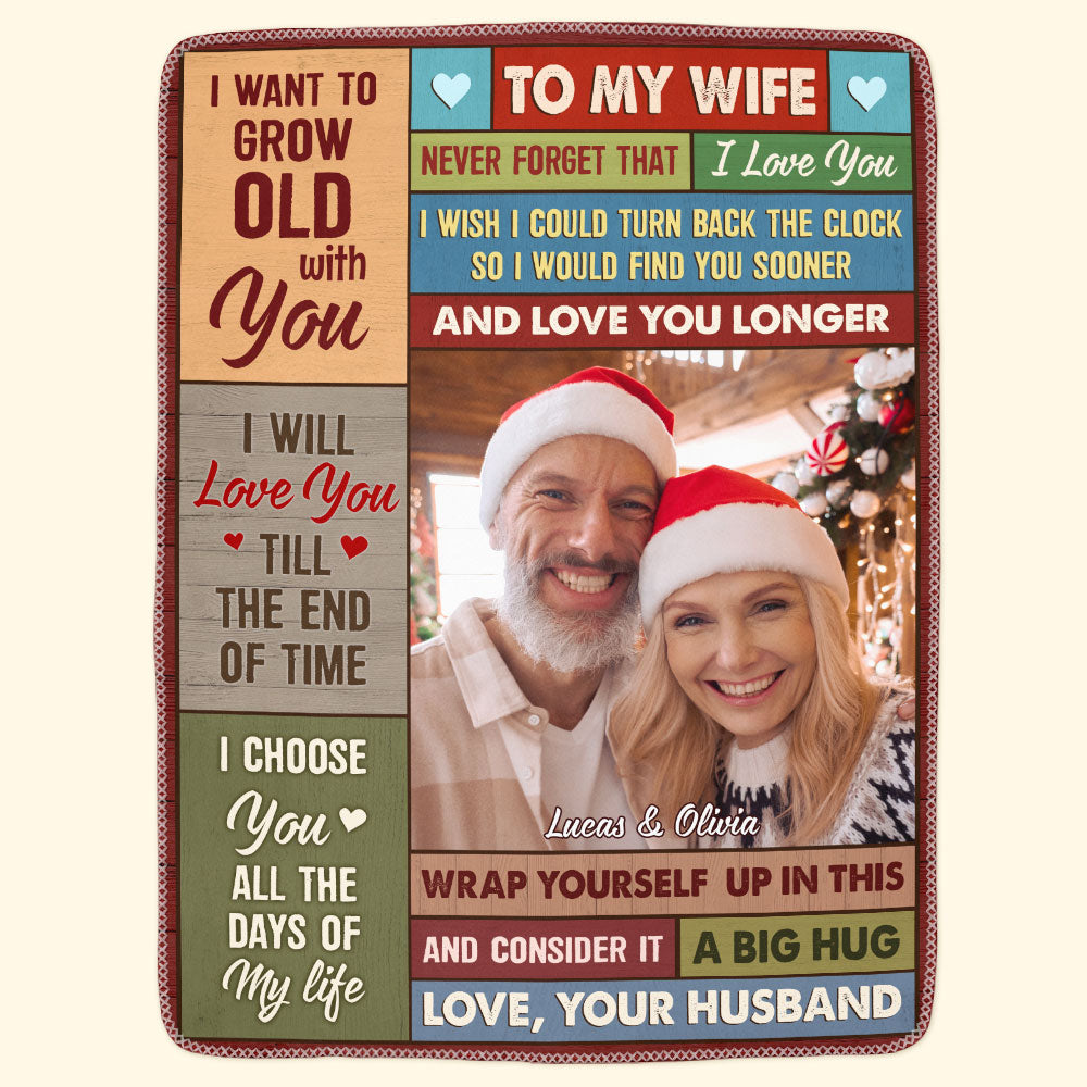 To My Wife Never Forget That I Love You - Personalized Photo Blanket