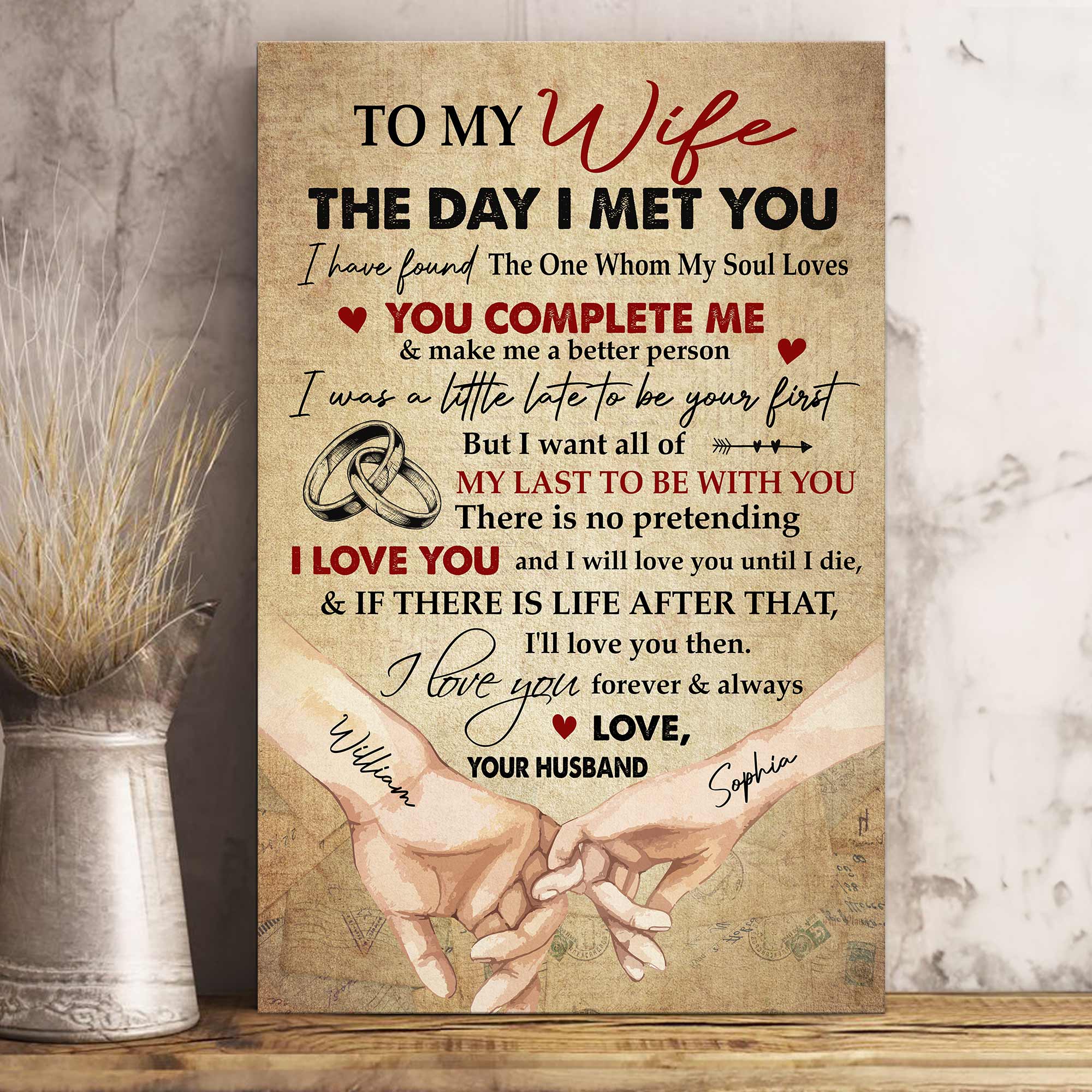 To My Wife The Day I Met You - Personalized Wrapped Canvas