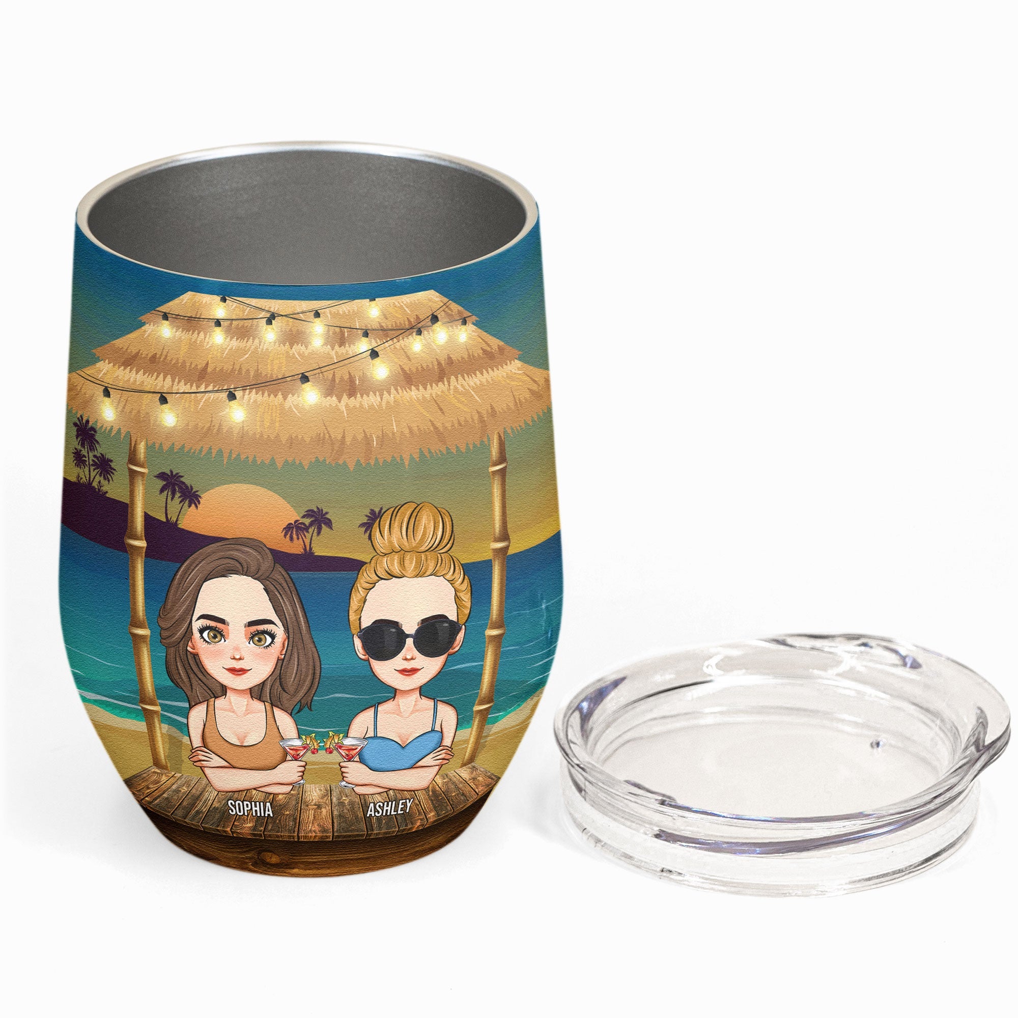 To The Beach & Back - Personalized Wine Tumbler