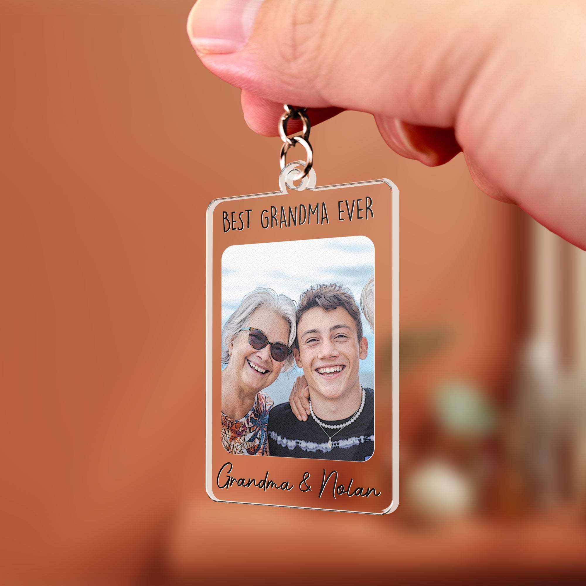 To The Best Grandma In The World - Personalized Acrylic Photo Keychain