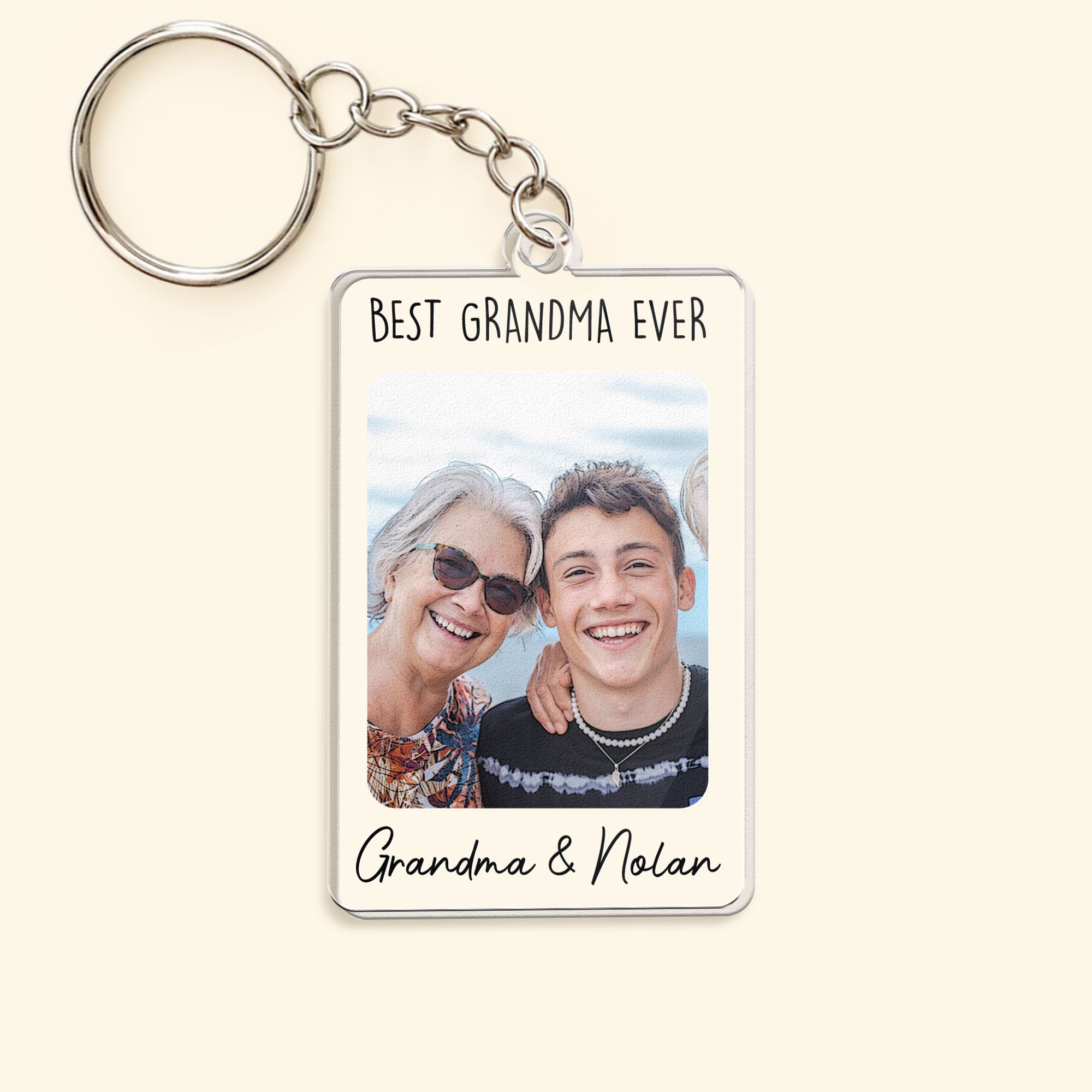 To The Best Grandma In The World - Personalized Acrylic Photo Keychain