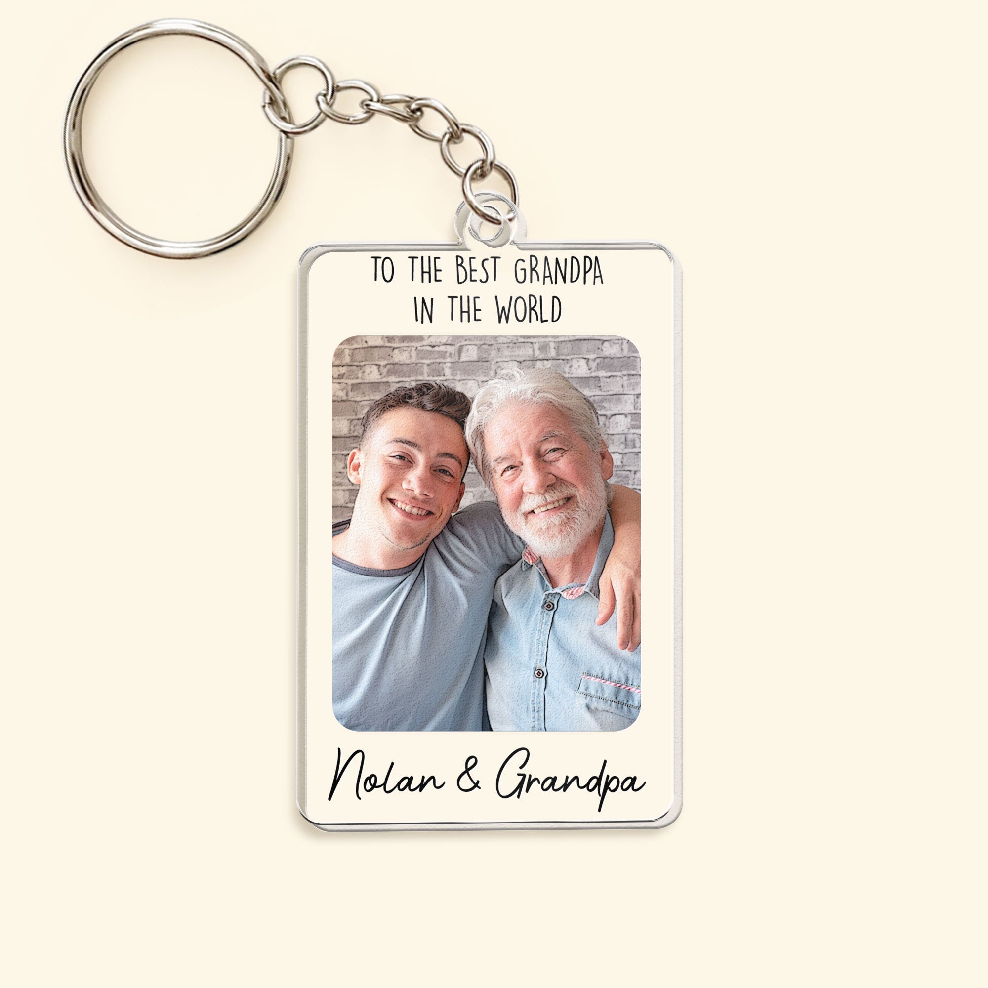 To The Best Grandpa In The World - Personalized Acrylic Photo Keychain