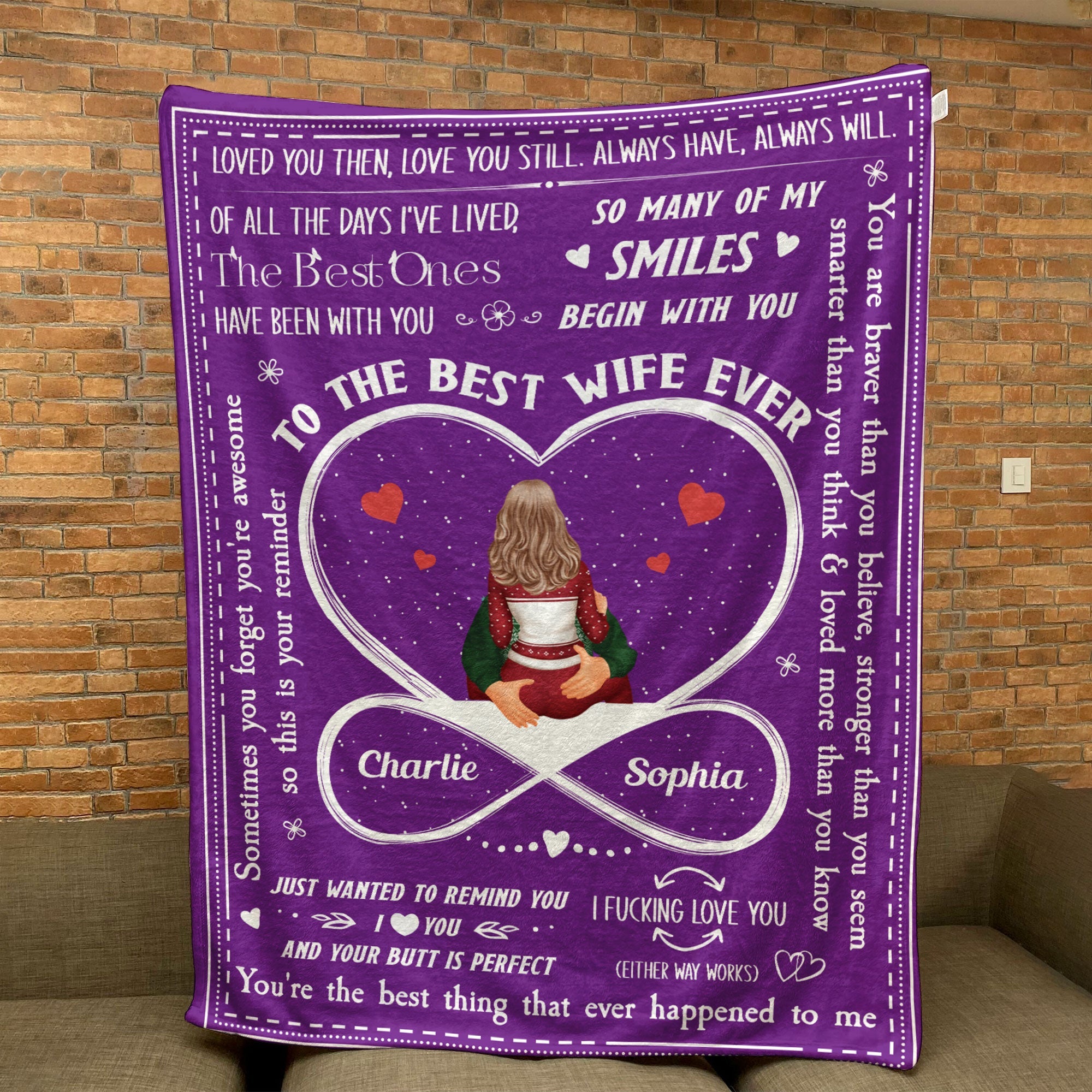 To The Best Wife Ever - Personalized Blanket