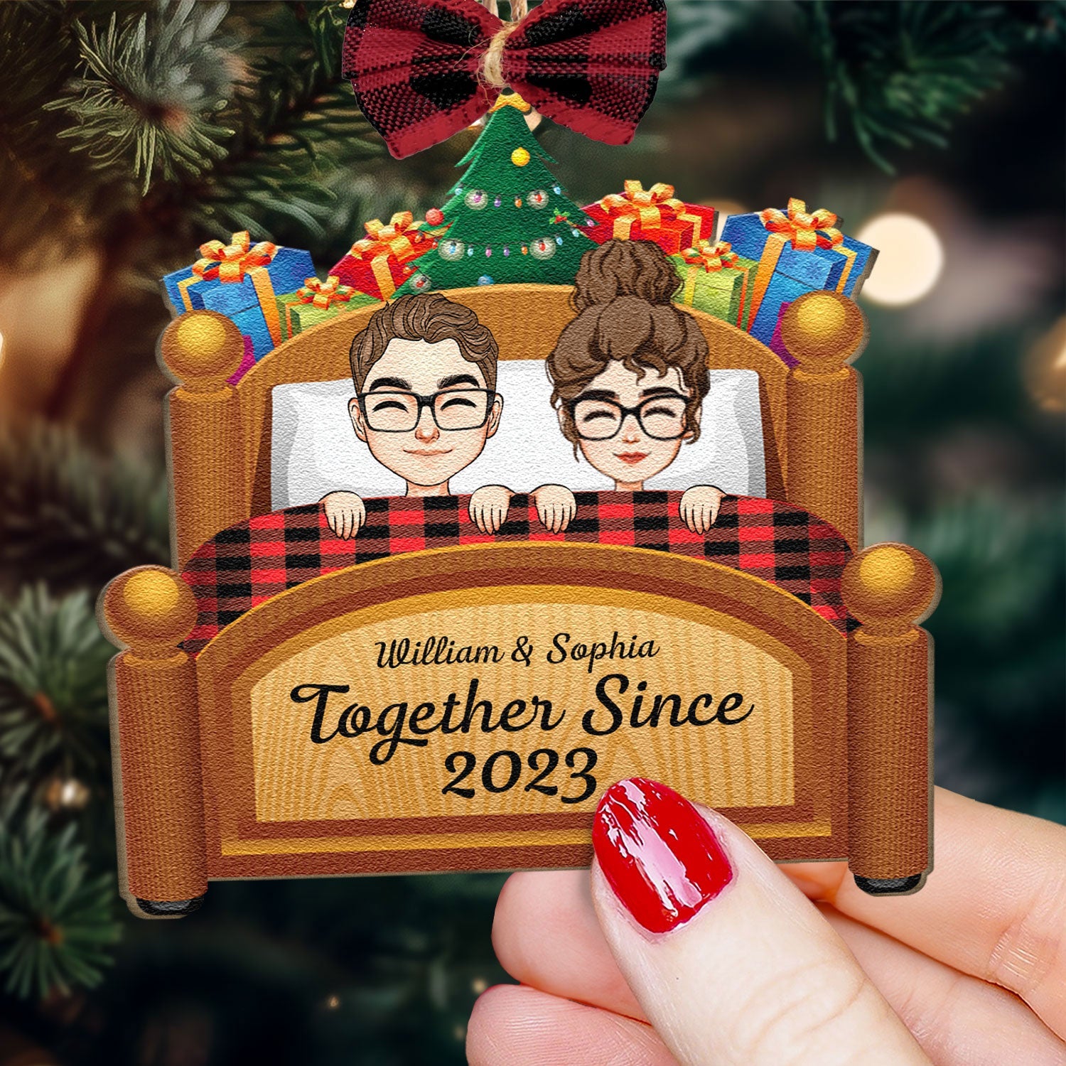 Together Since Couples - Personalized Custom Shaped Wooden Ornament