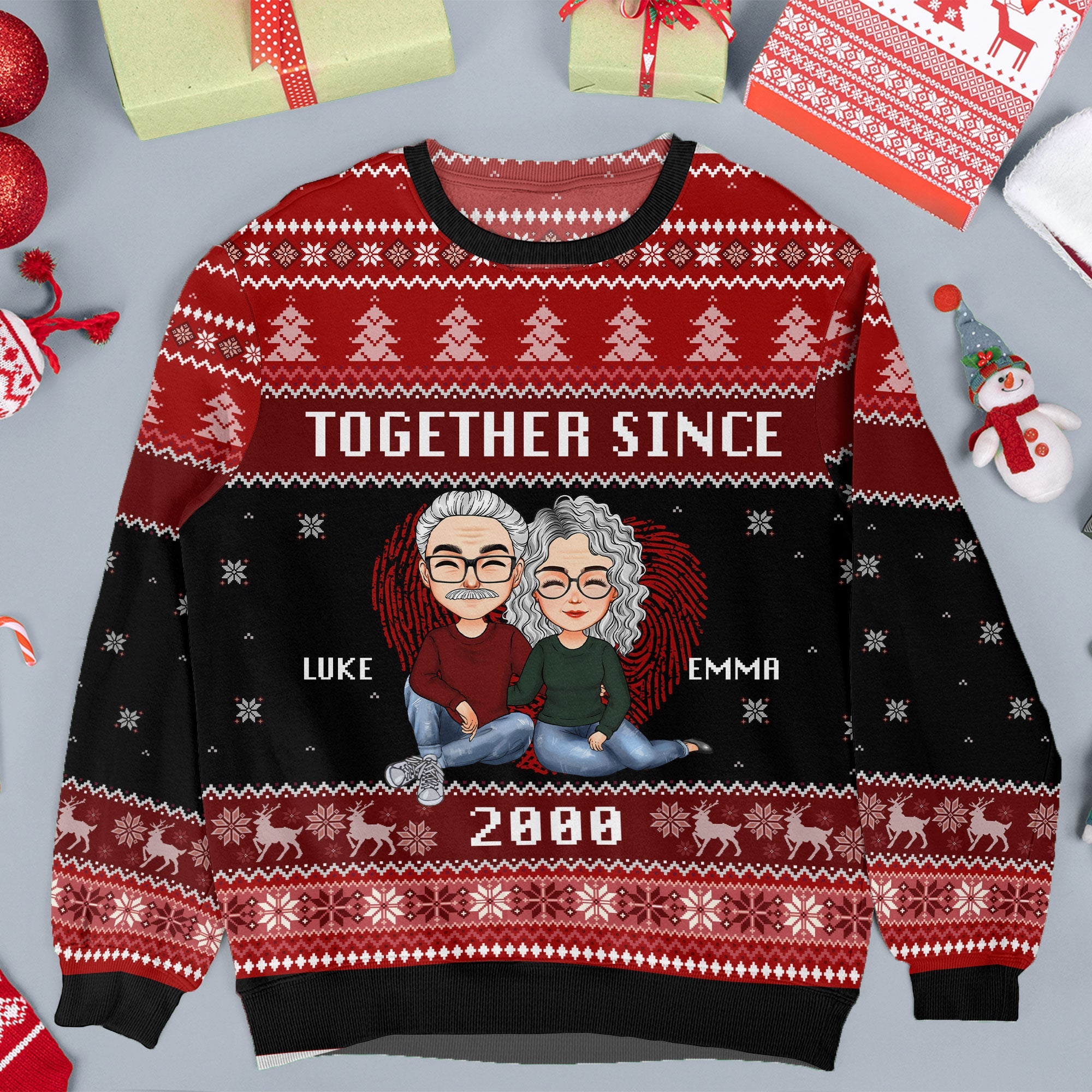 Together Since New Version - Personalized Ugly Sweater