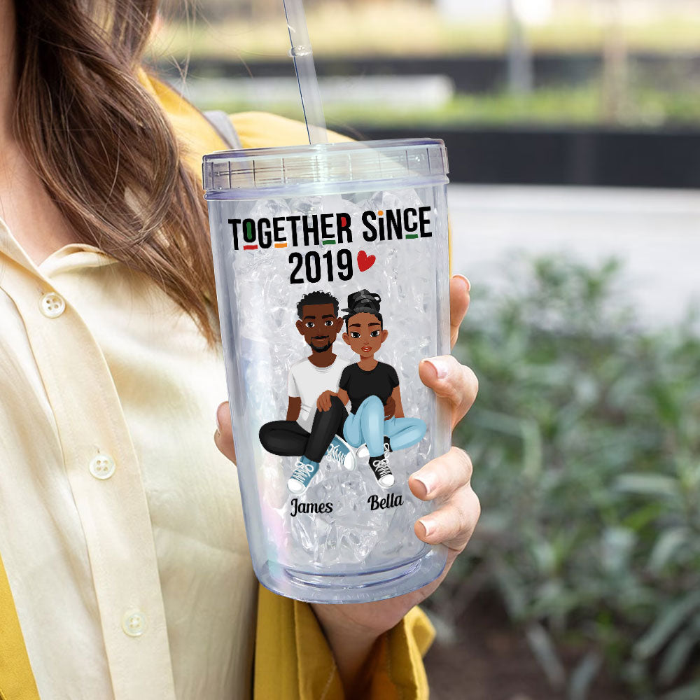 Together Since - Personalized Acrylic Tumbler With Straw