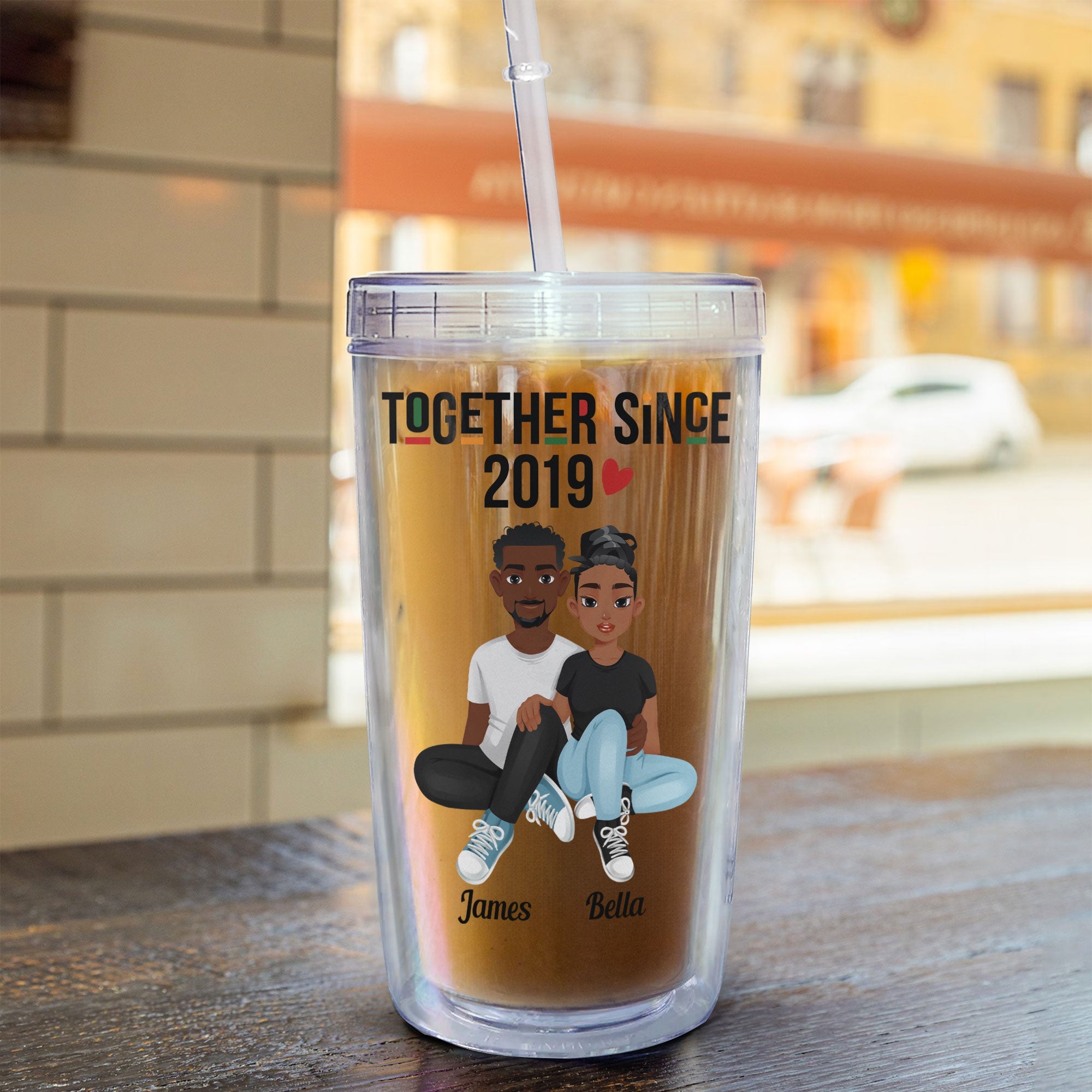 Together Since - Personalized Acrylic Tumbler With Straw