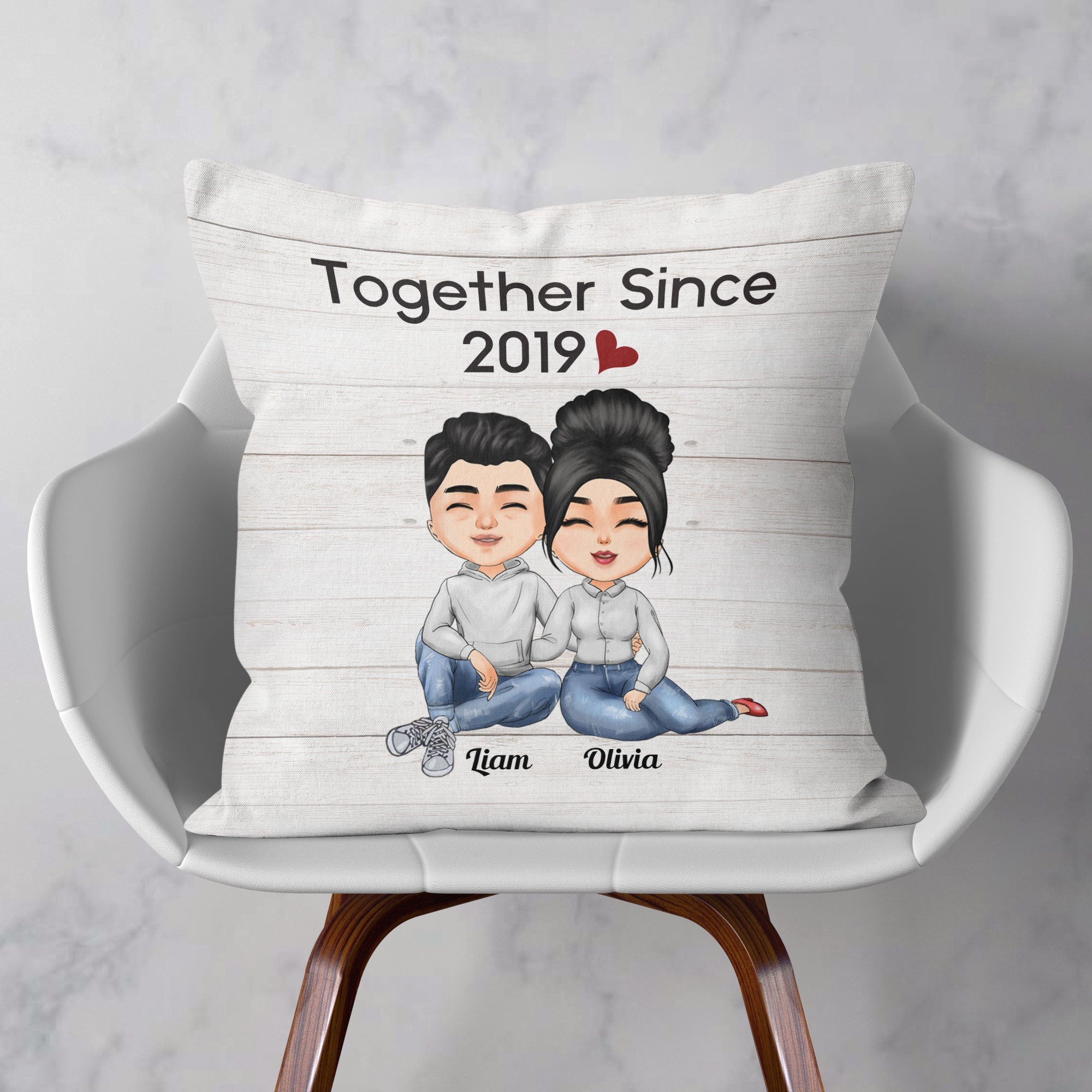 Together Since - Personalized Pillow - Gift For Couples, Husband, Wife, Lover, BoyFriend, GirlFriend