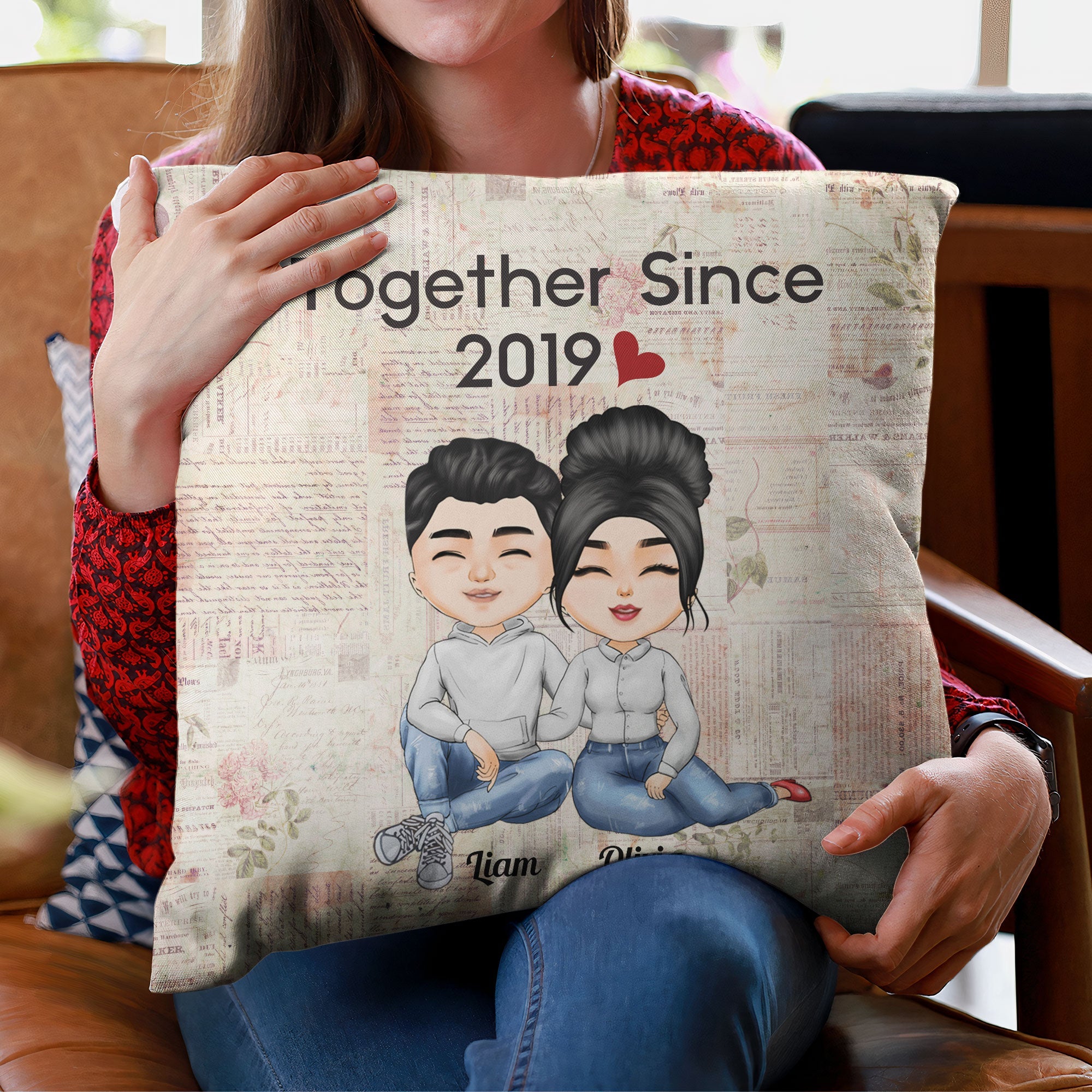 Together Since - Personalized Pillow - Gift For Couples, Husband, Wife, Lover, BoyFriend, GirlFriend