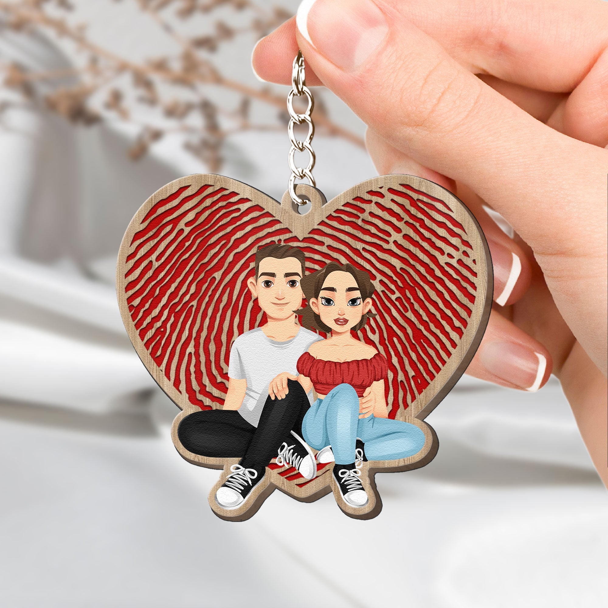 Together Since - Personalized Wooden Keychain