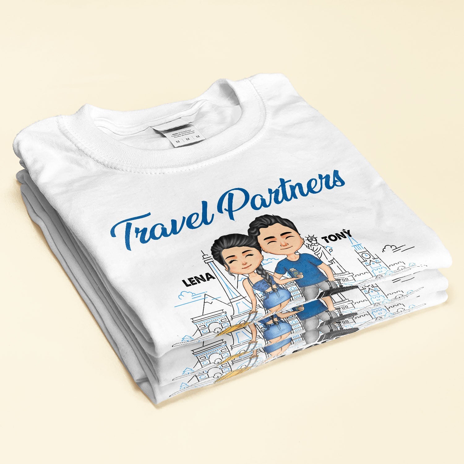 Travel Partners For Life - Personalized Shirt - Anniversary, Traveling Gift For Couple, Husband, Wife, Boyfriend, Girlfriend, Partner, Matching Couple Shirt"