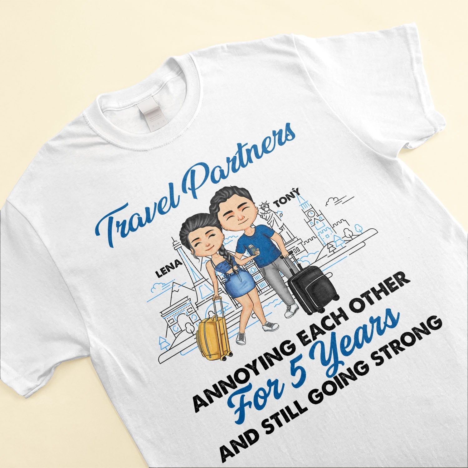 Travel Partners For Life - Personalized Shirt - Anniversary, Traveling Gift For Couple, Husband, Wife, Boyfriend, Girlfriend, Partner, Matching Couple Shirt"