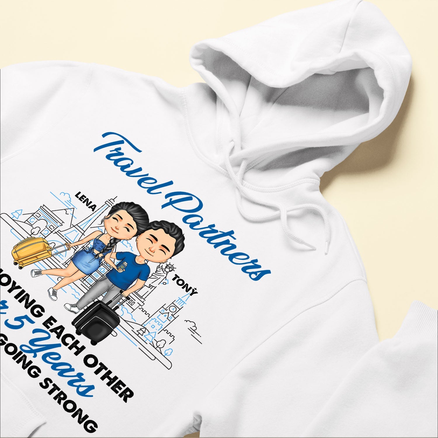 Travel Partners For Life - Personalized Shirt - Anniversary, Traveling Gift For Couple, Husband, Wife, Boyfriend, Girlfriend, Partner, Matching Couple Shirt"