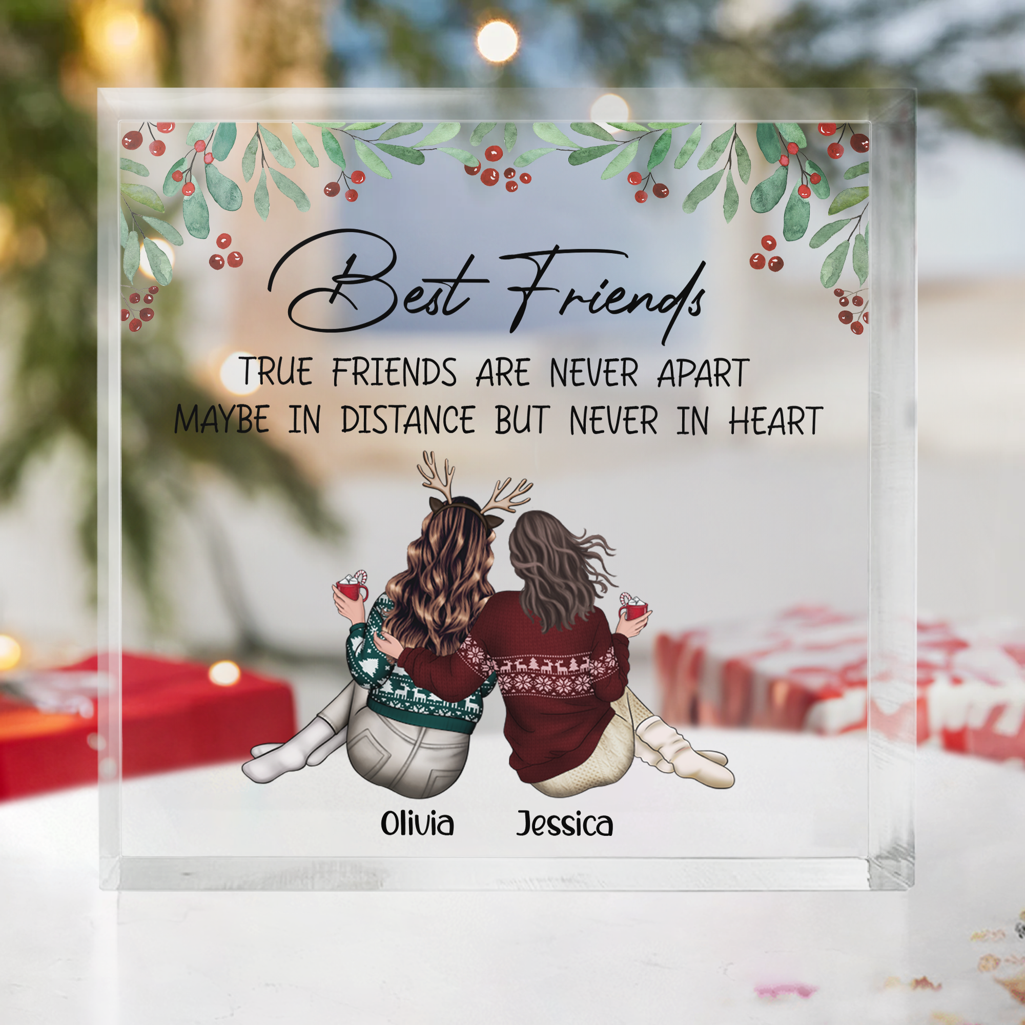 True Friends Are Never Apart - Personalized Acrylic Plaque