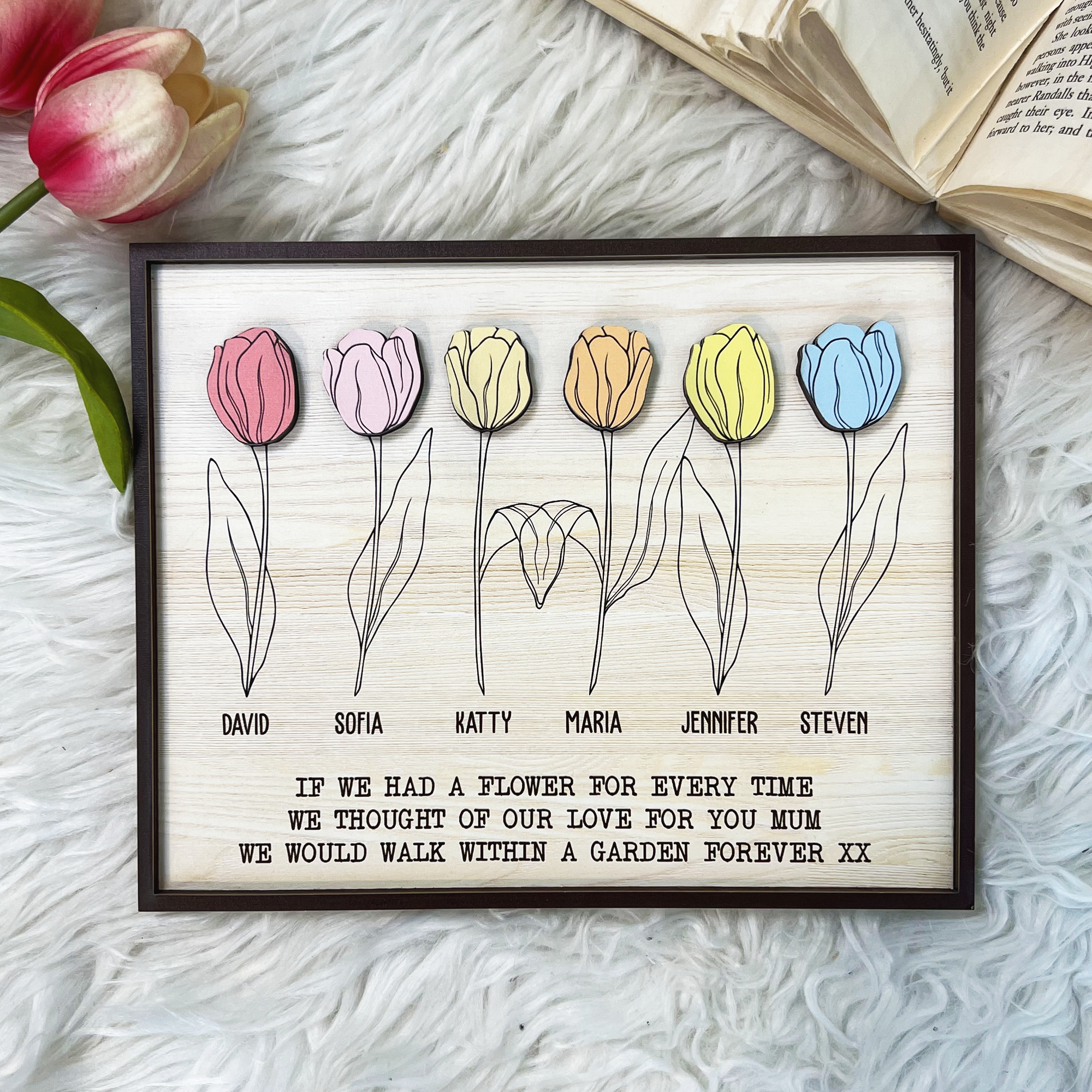 Tulip Family - Personalized Wooden Plaque