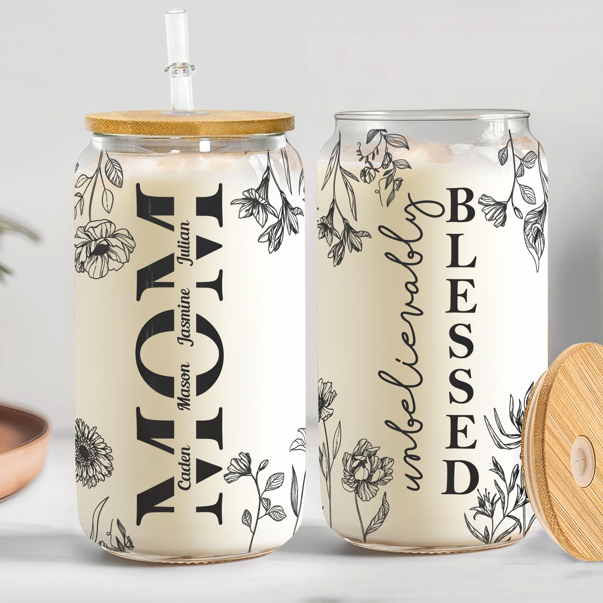 Unbelievably Blessed - Personalized Clear Glass Cup