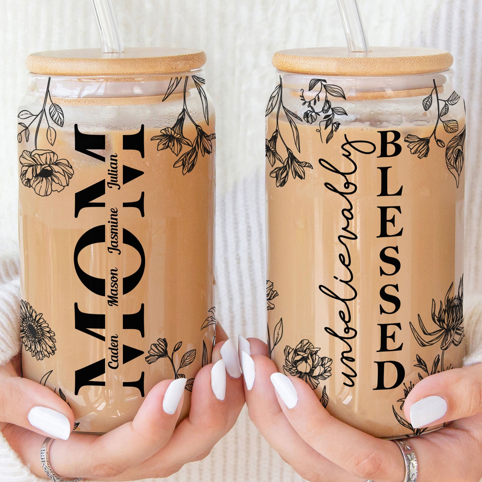 Unbelievably Blessed - Personalized Clear Glass Cup