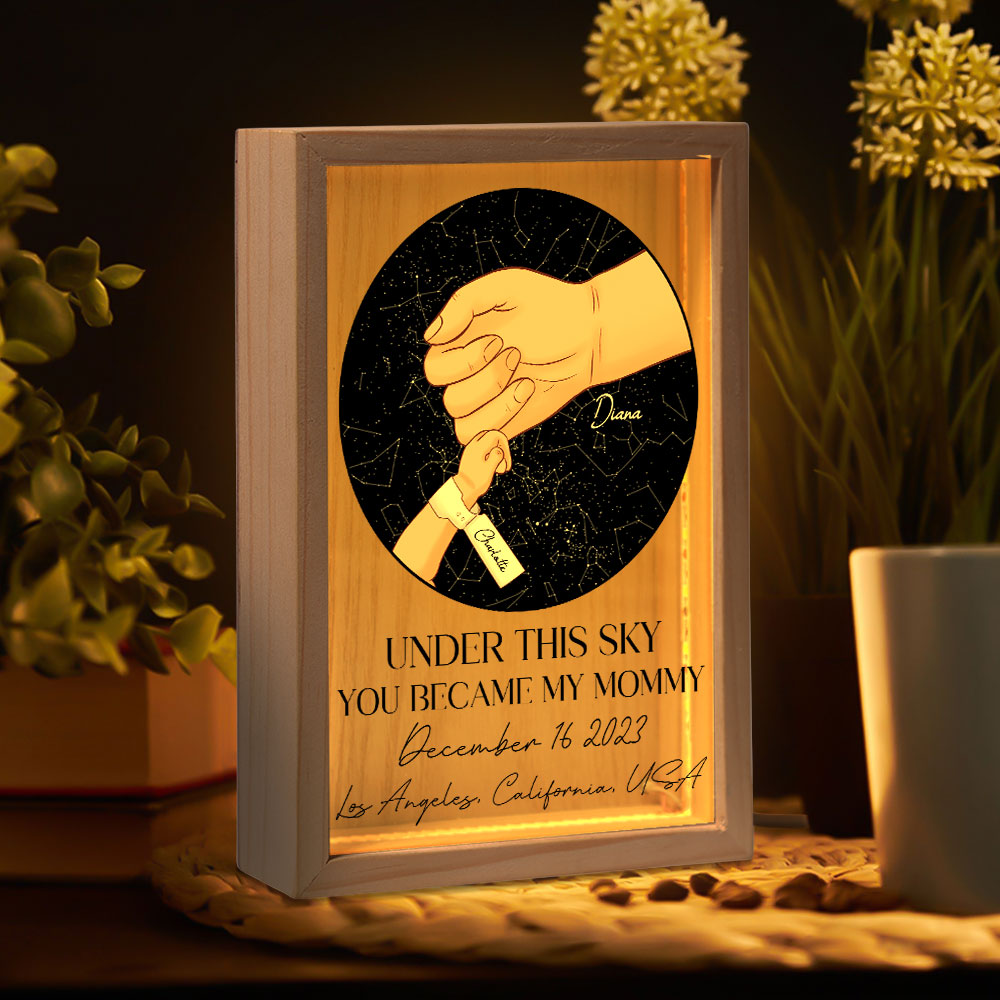 Under This Sky You Became My Mommy 1St Mother's Day - Personalized Frame Light Box