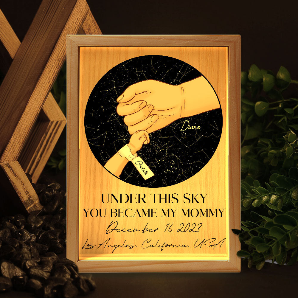 Under This Sky You Became My Mommy 1St Mother's Day - Personalized Frame Light Box