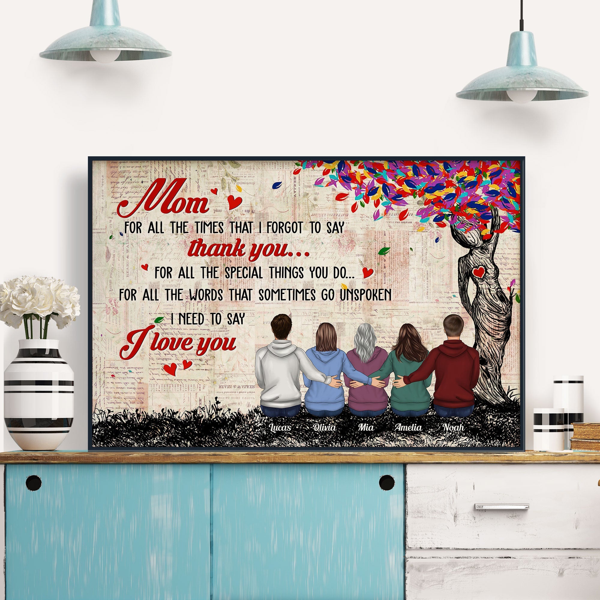 Unspoken Words For Mom - Personalized Poster/Wrapped Canvas - Birthday, Mother's Day Gift From Daughter, Son, Grandchildren