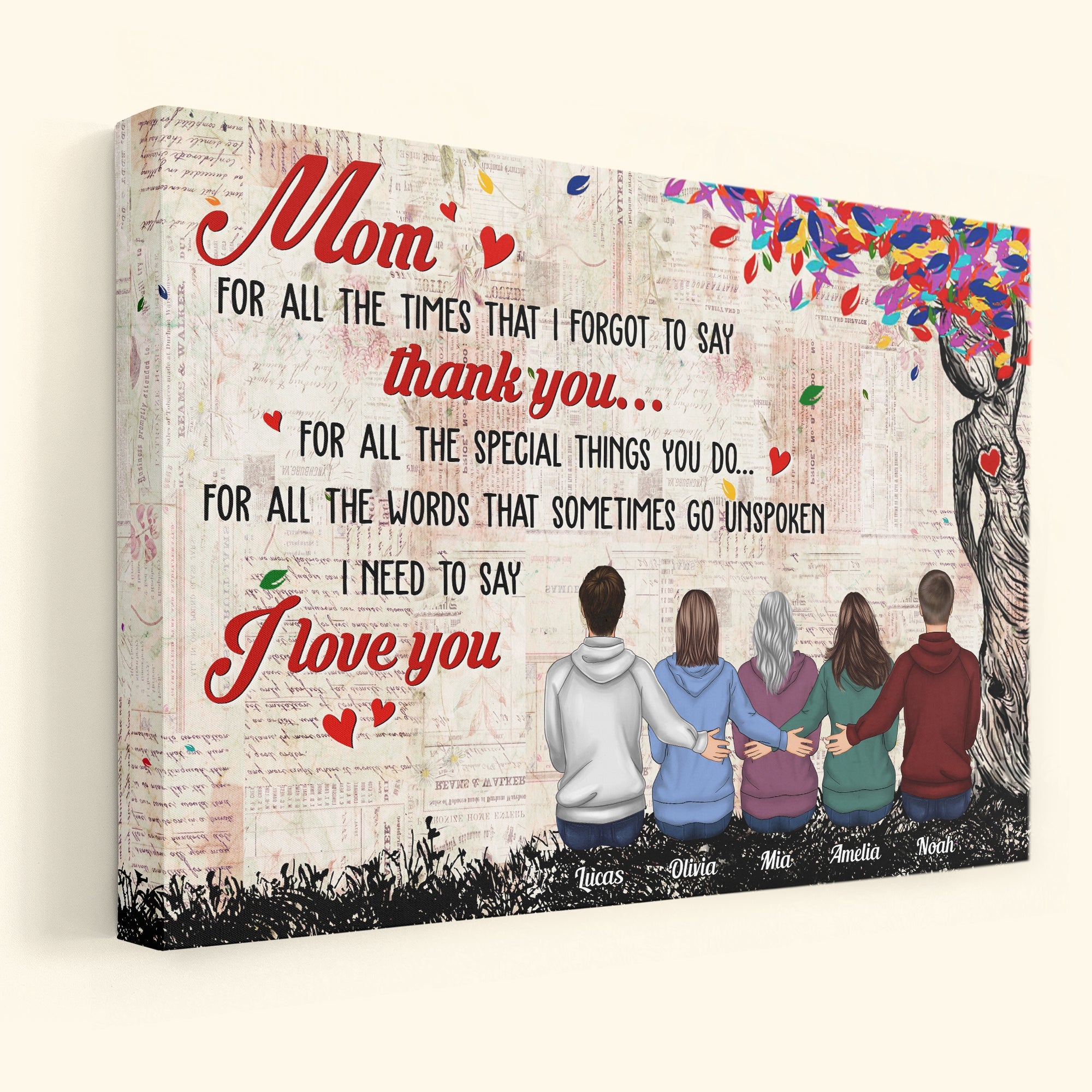 Unspoken Words For Mom - Personalized Poster/Wrapped Canvas - Birthday, Mother's Day Gift From Daughter, Son, Grandchildren