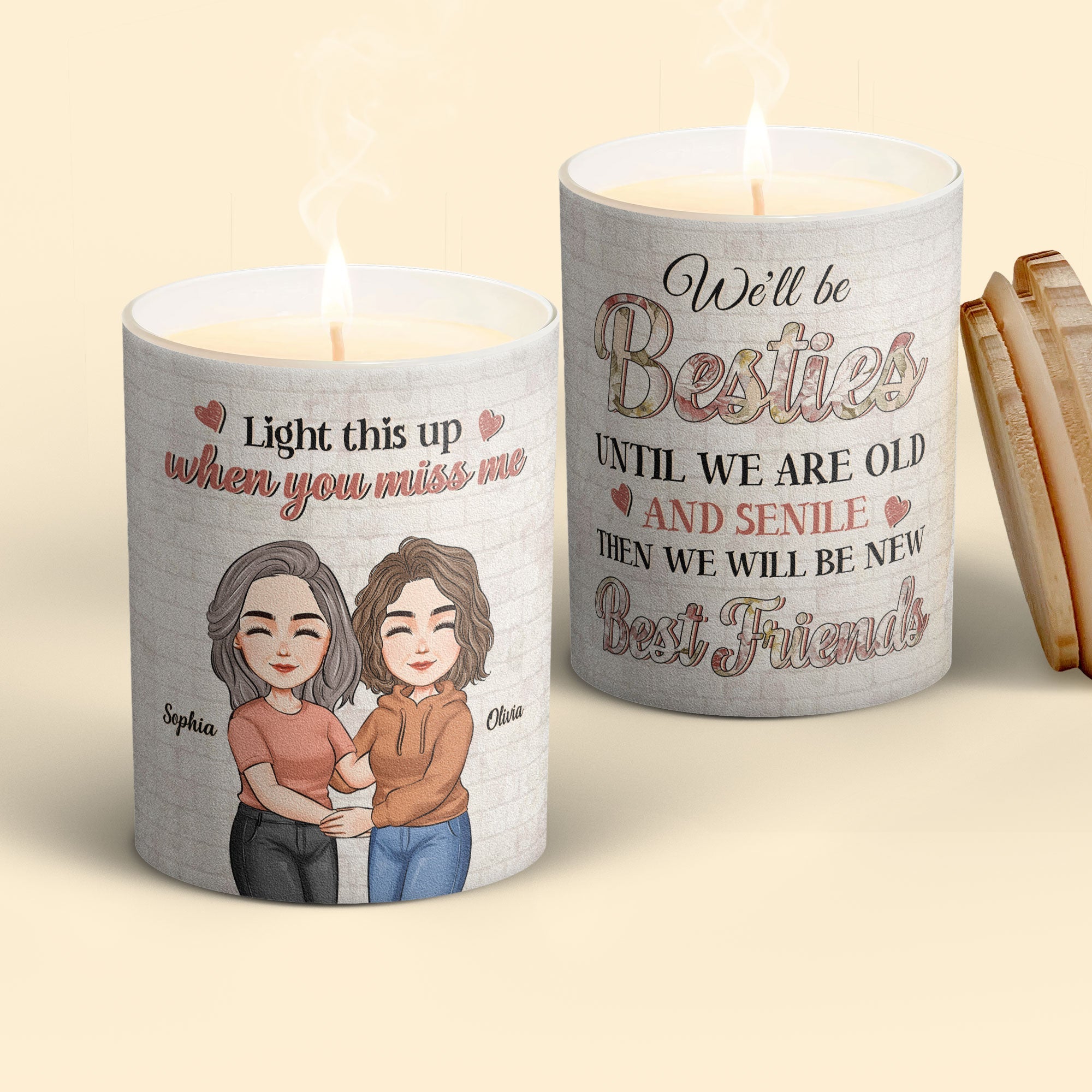 Until We Are Old And Senile - Personalized Scented Candle With Wooden Lid