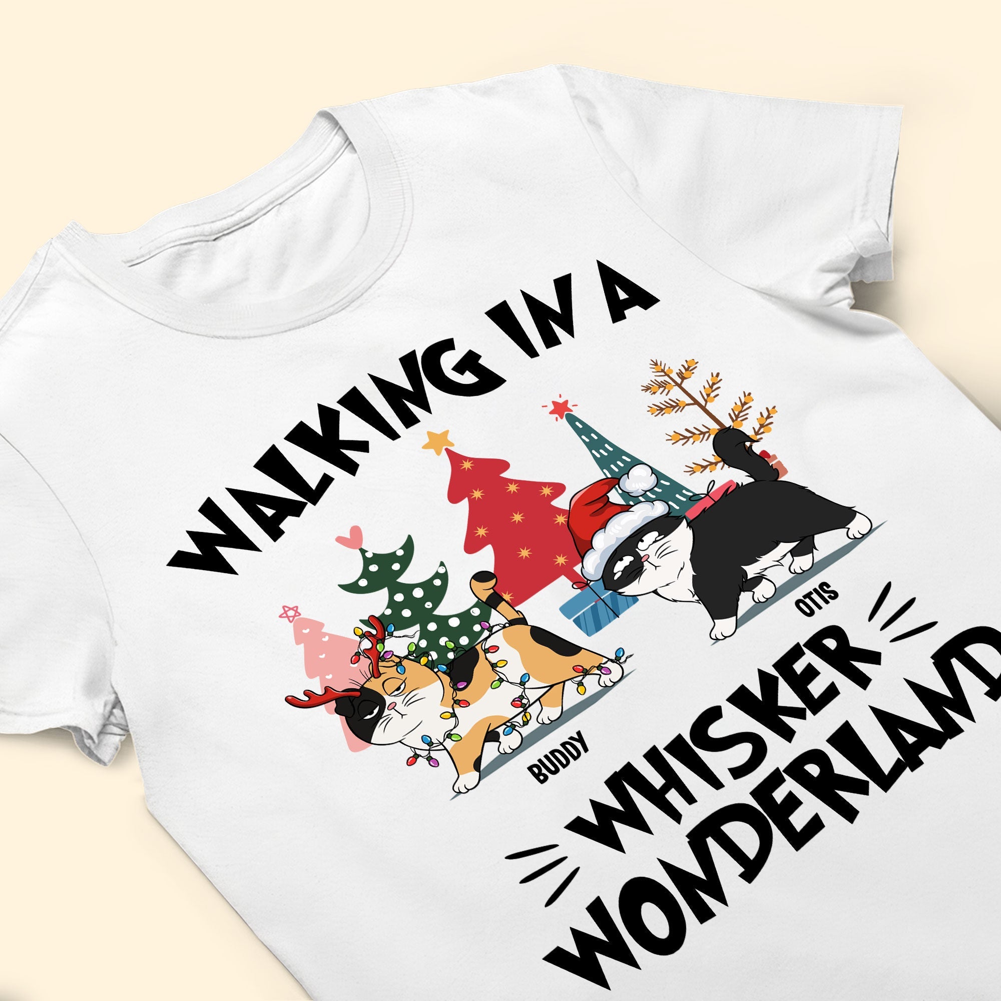 Walking In A Whisker Wonderland - Personalized Shirt