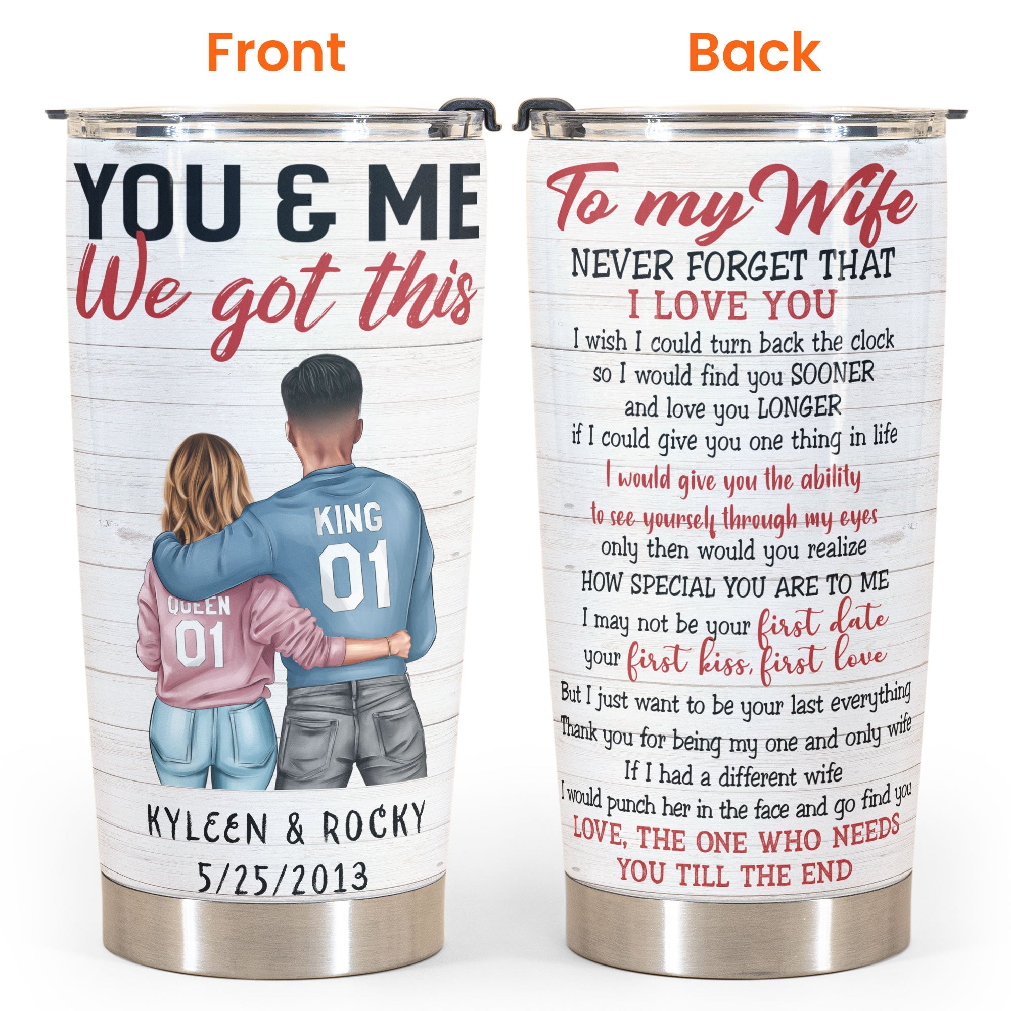 Want To Be Your Last Everything - Personalized Tumbler Cup - Couple Shoulder To Shoulder