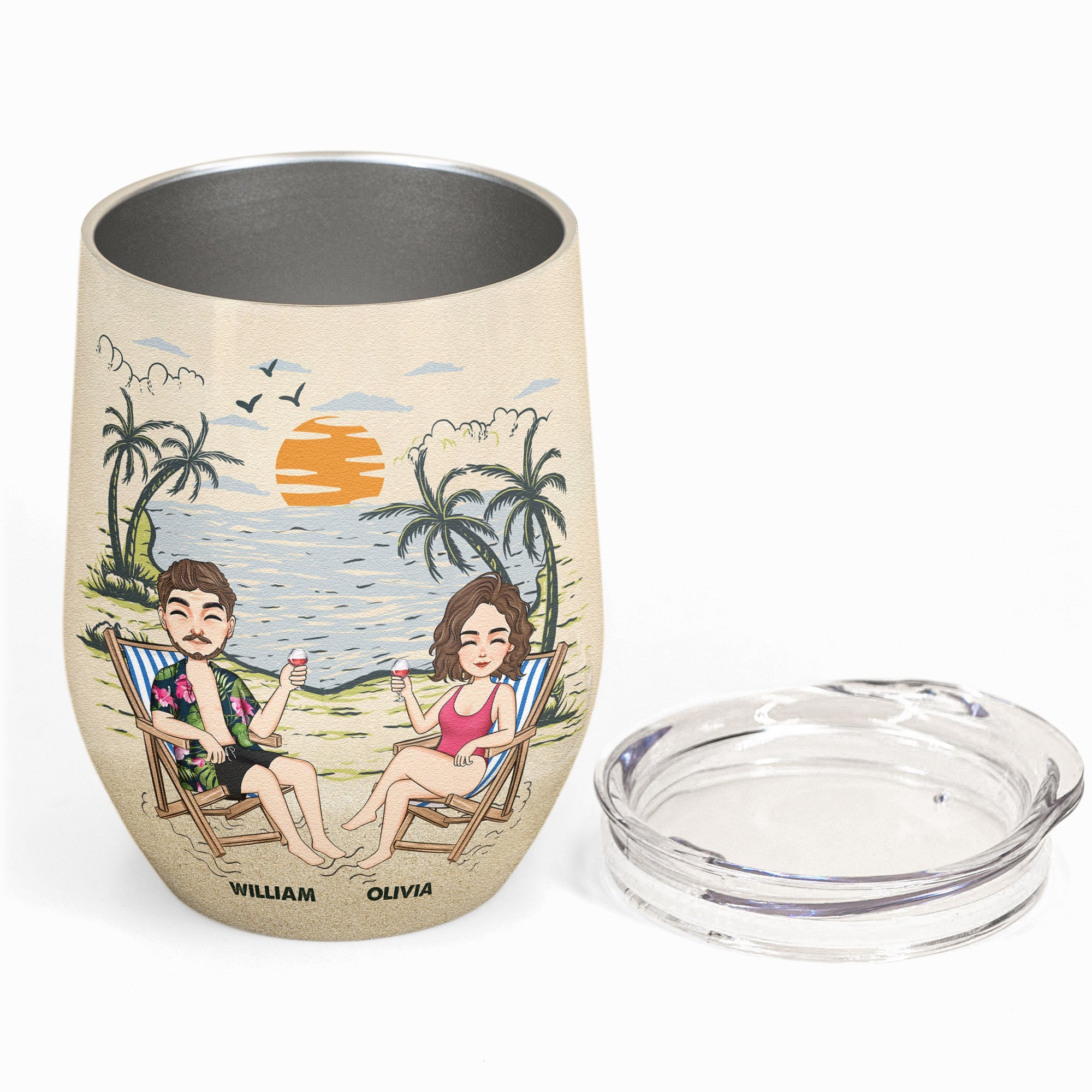 Warning Couples Trip In Progress - Personalized Wine Tumbler