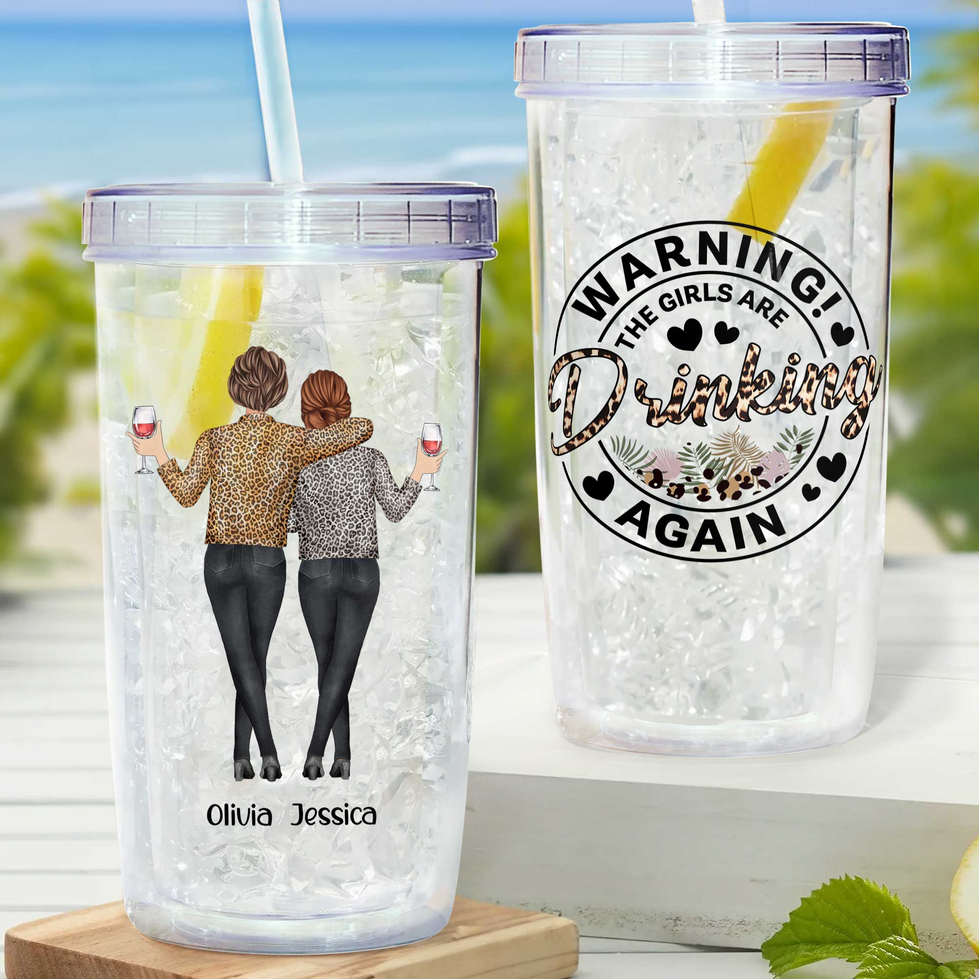 Warning! The Girls Are Drinking Again - Personalized Acrylic Insulated Tumbler