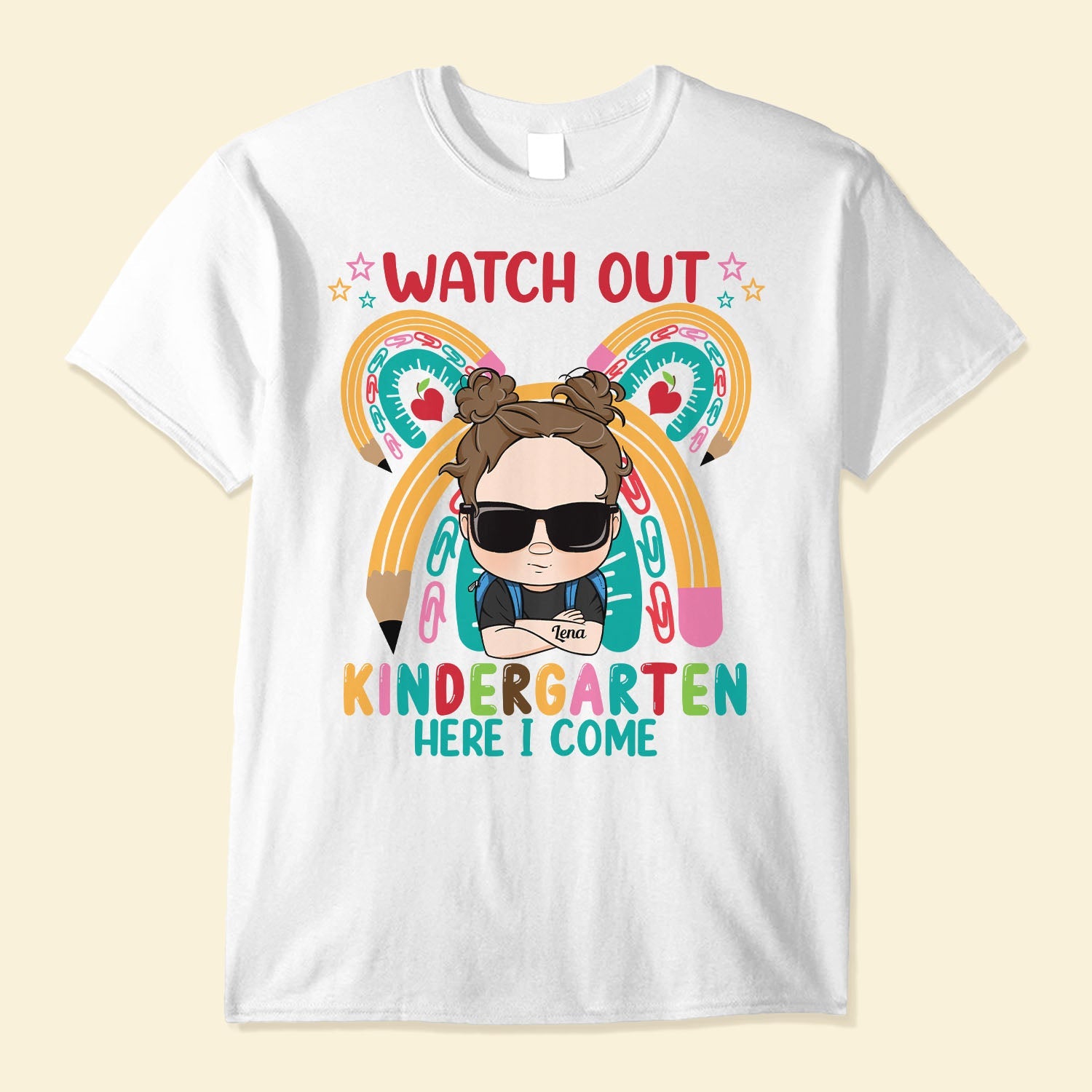 Watch Out Kindergarten Here I Come - Personalized Shirt - Back To School, First Day Of School, Funny Gift For Sons, Daughters, Nieces, Nephews, Grandkids