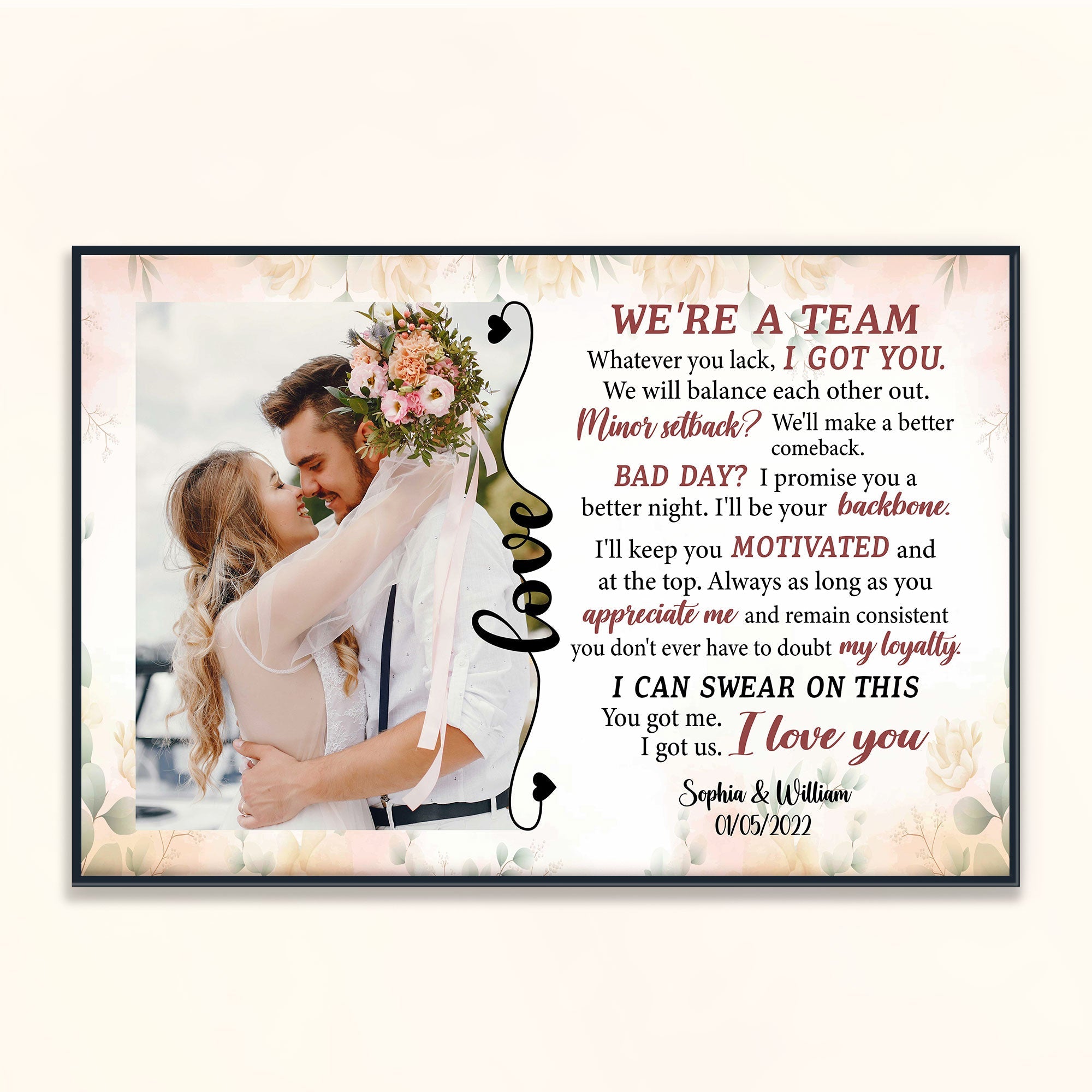 We Are A Team - Personalized Poster/Canvas - Anniversary, Valentine's Day Gift For Couples, Husband, Wife, Lover, Boyfriend, Girlfriend