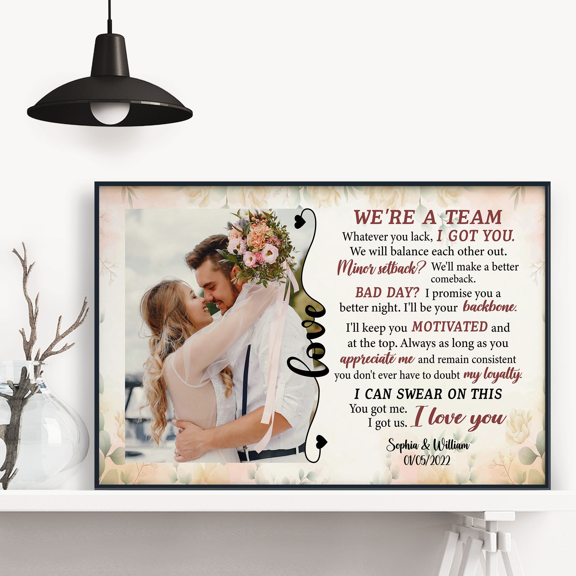 We Are A Team - Personalized Poster/Canvas - Anniversary, Valentine's Day Gift For Couples, Husband, Wife, Lover, Boyfriend, Girlfriend