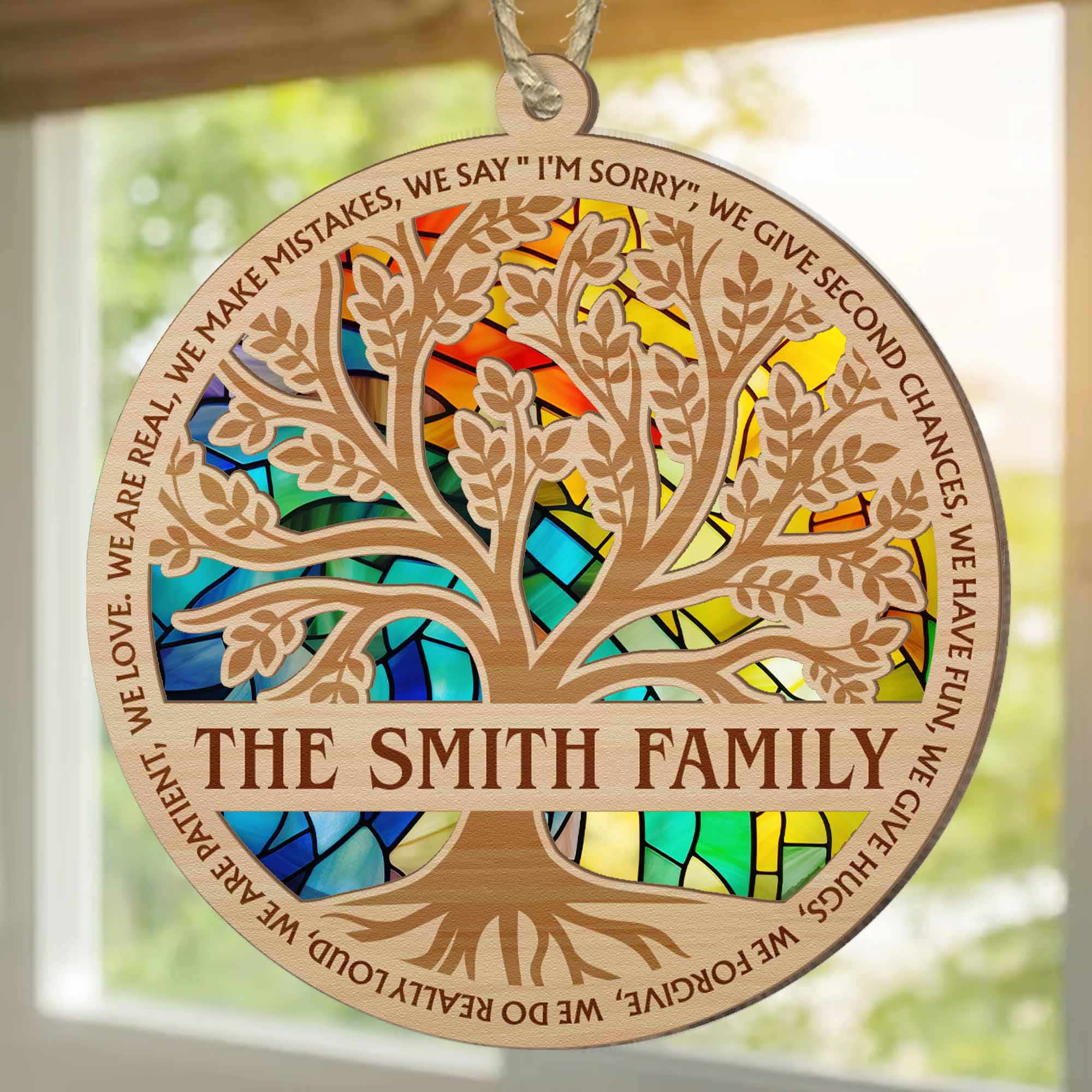 We Do Family - Personalized Suncatcher Ornament