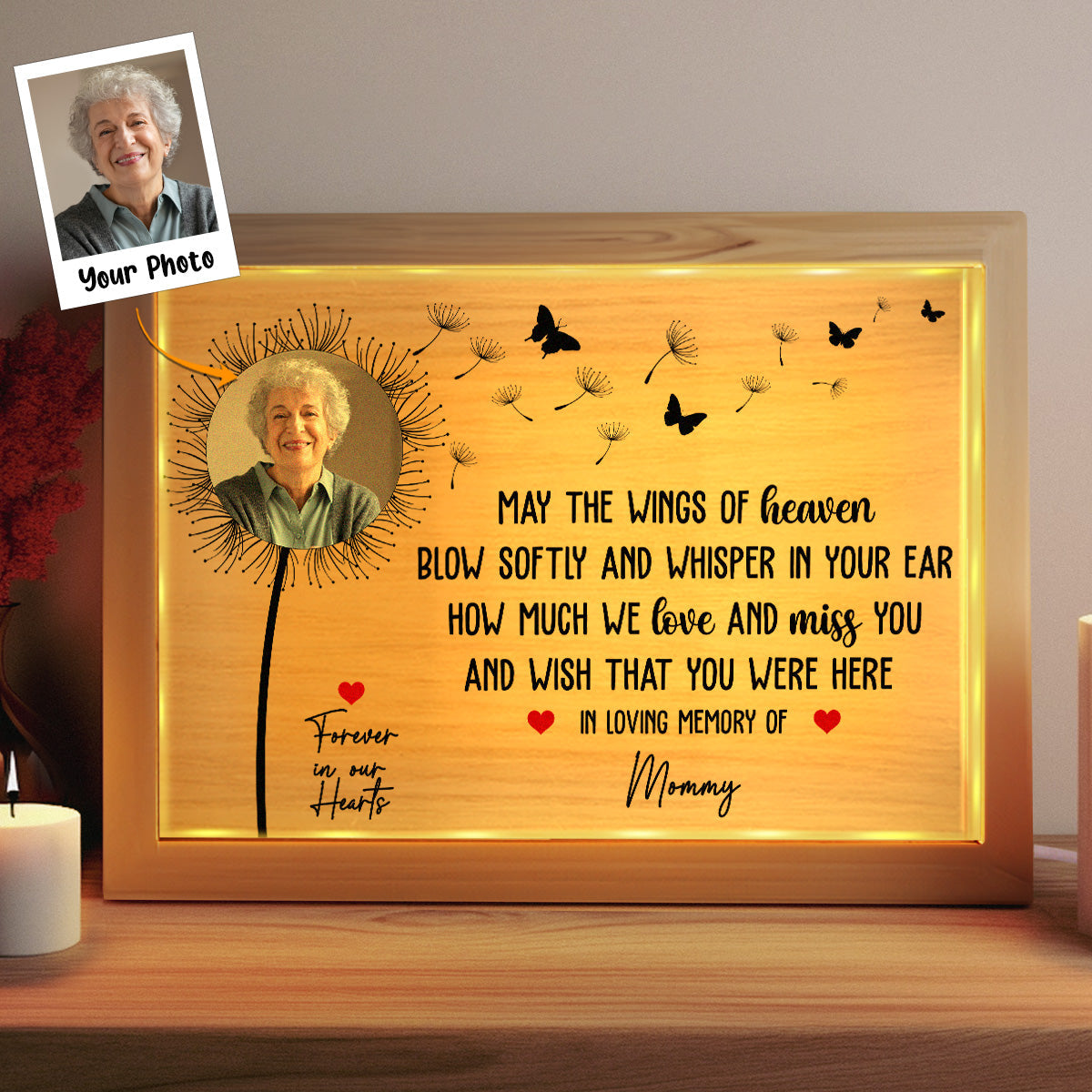  We Love And Miss You - Personalized Photo Frame Light Box