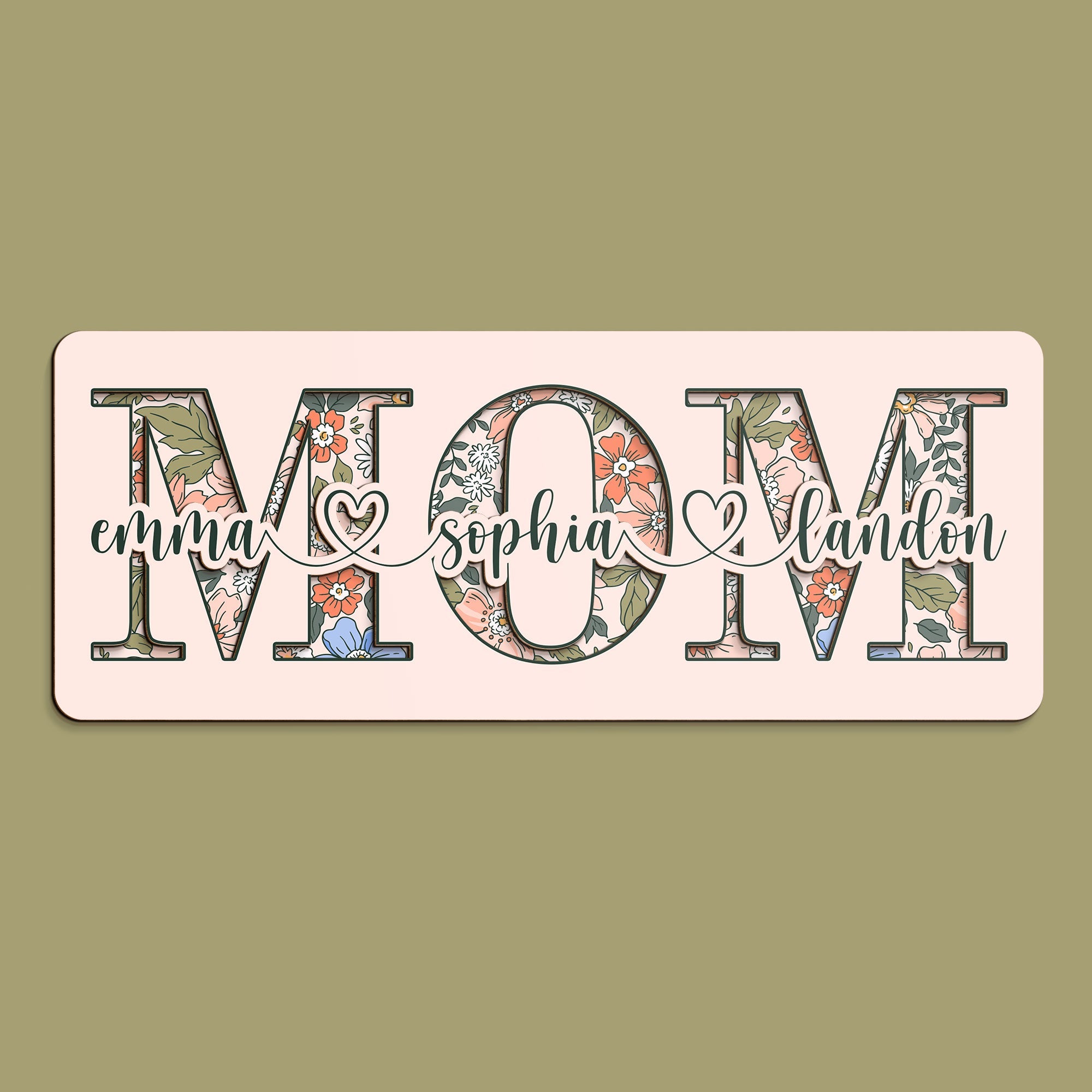 We Love You Mom Mother's Day Gift - Personalized Wooden Plaque