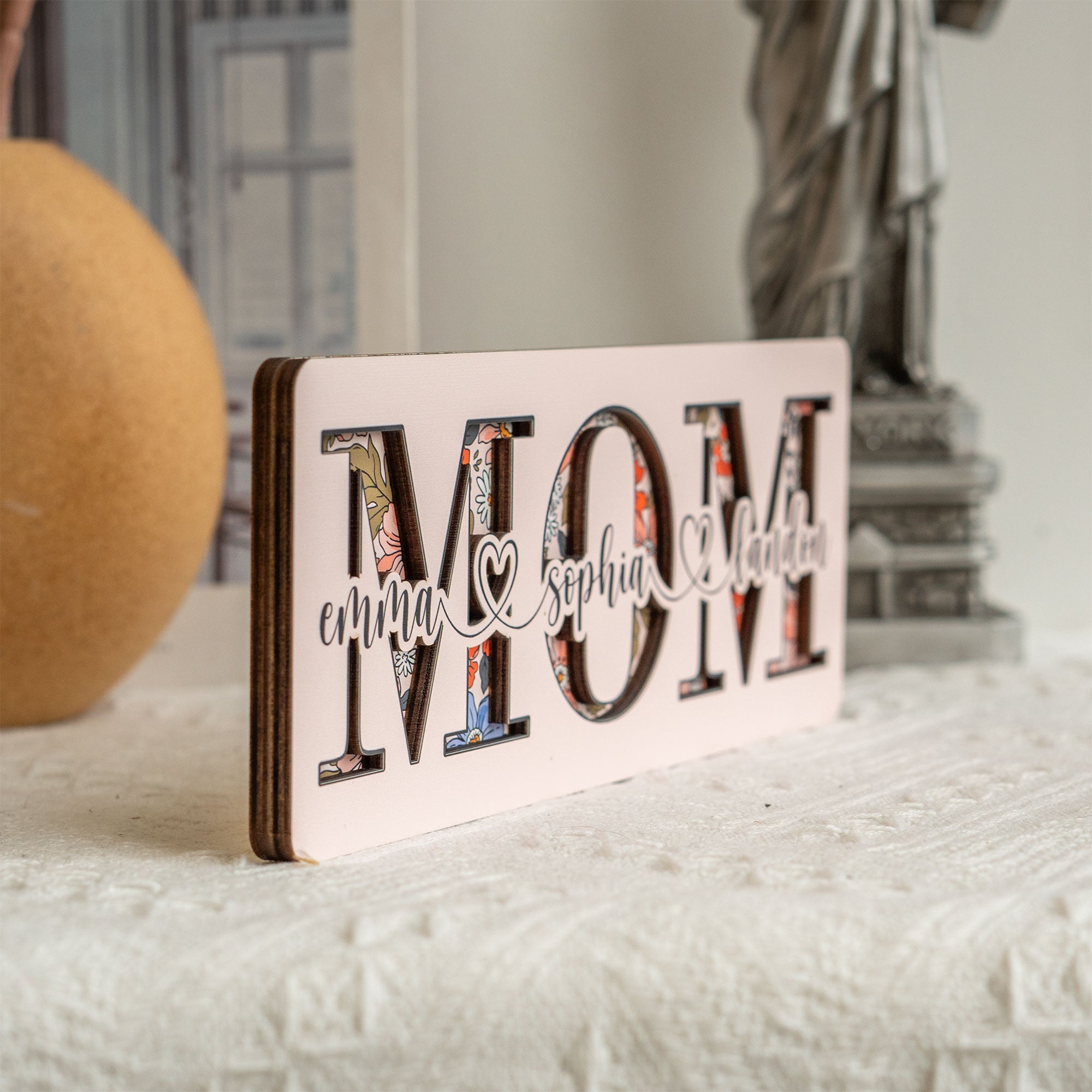 We Love You Mom Mother's Day Gift - Personalized Wooden Plaque