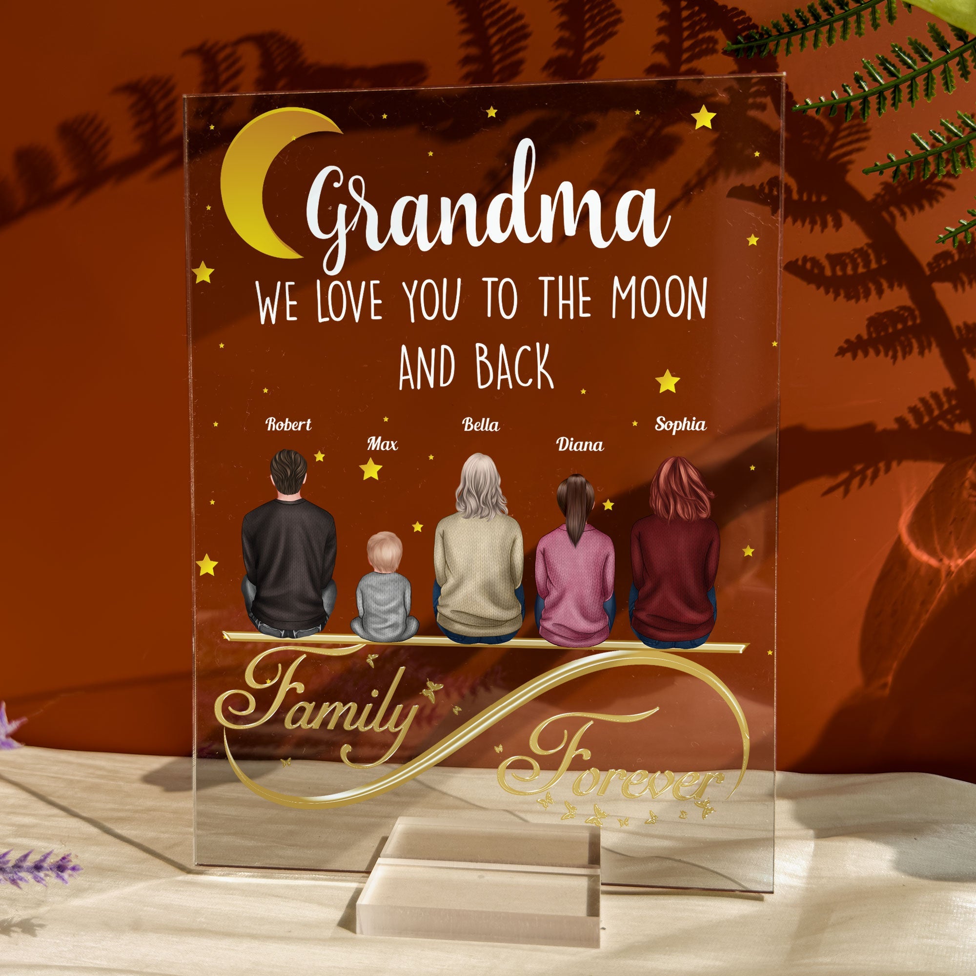 We Love You To The Moon And Back - Personalized Acrylic Plaque