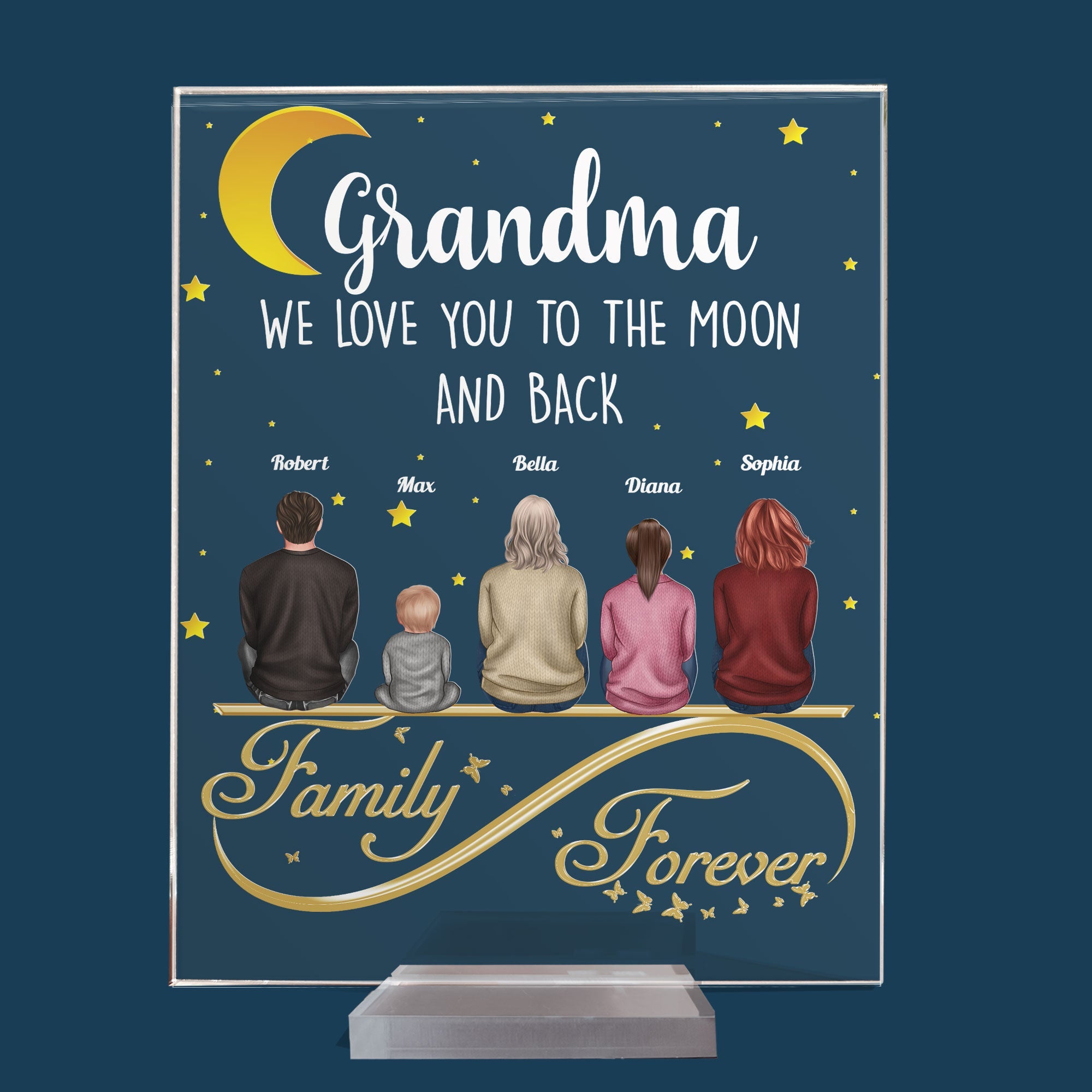 We Love You To The Moon And Back - Personalized Acrylic Plaque