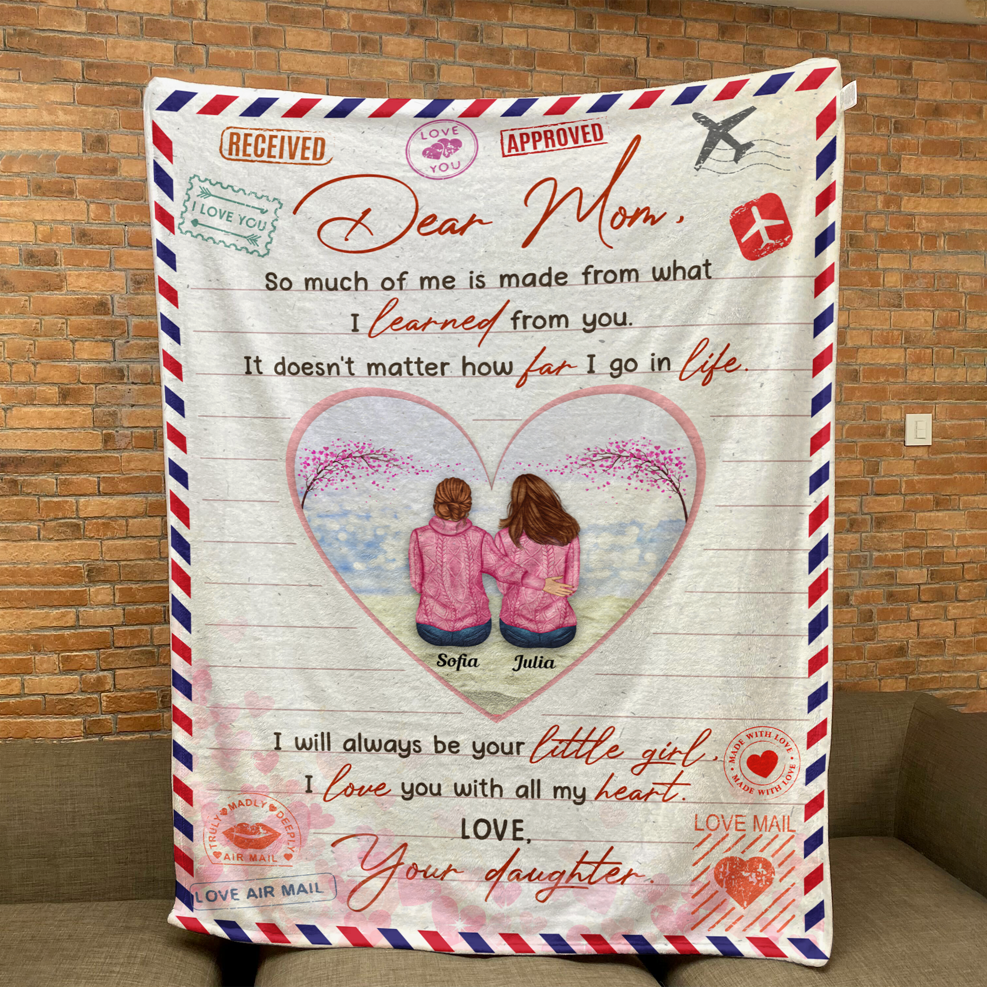 We Love You With All Our Hearts - Personalized Blanket