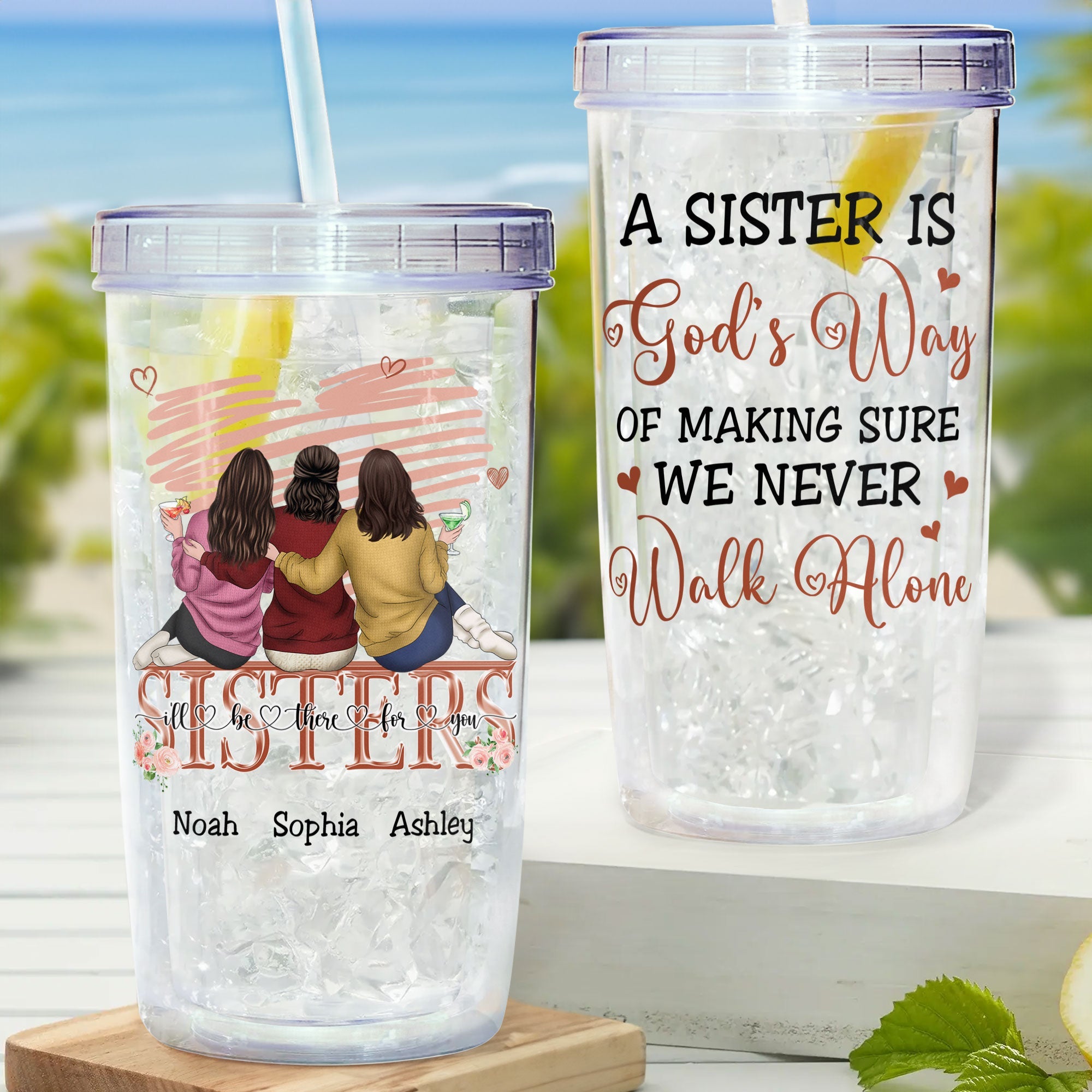 We Never Walk Alone - Personalized Acrylic Tumbler With Straw