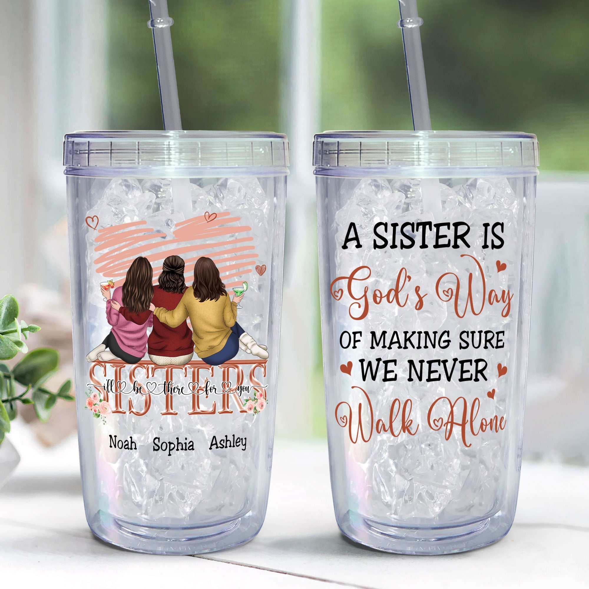 We Never Walk Alone - Personalized Acrylic Tumbler With Straw