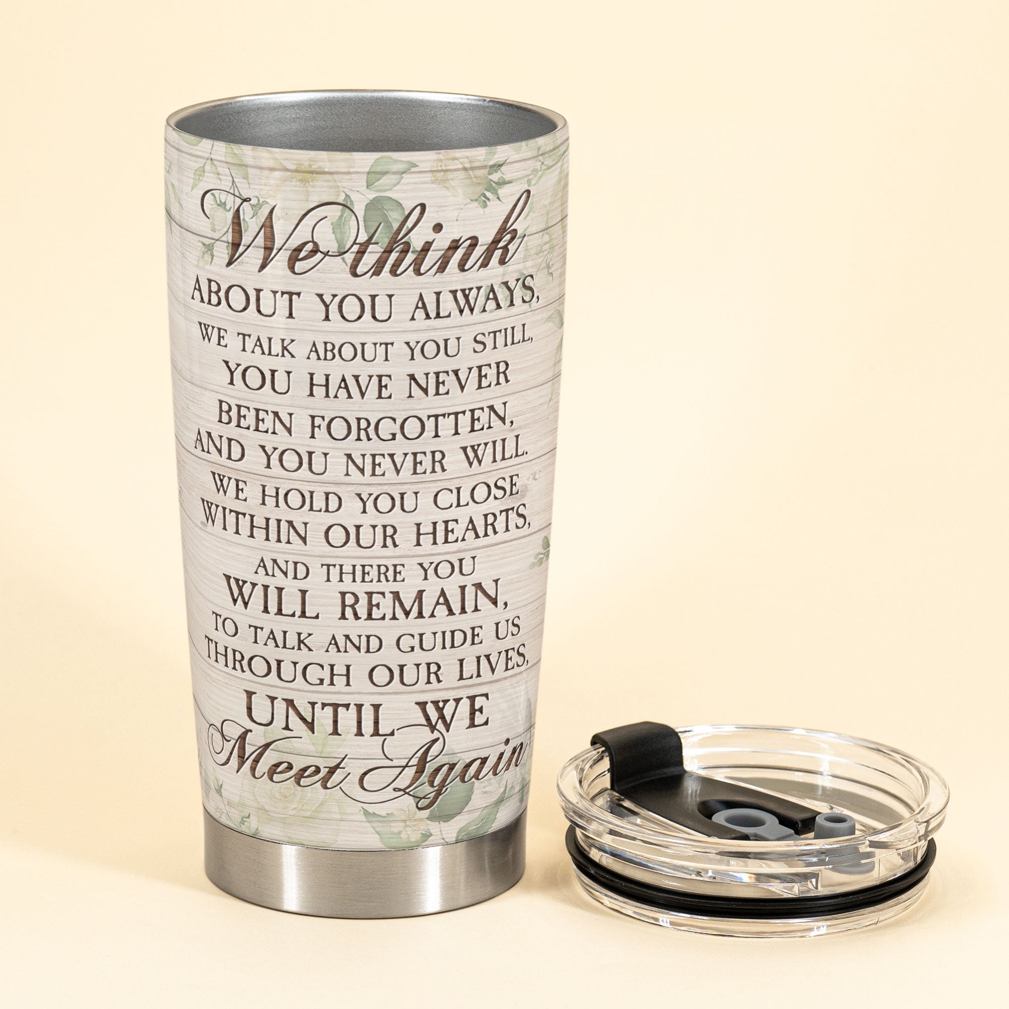 We Think About You Always - Personalized Tumbler - Memorial Gift For Family Members