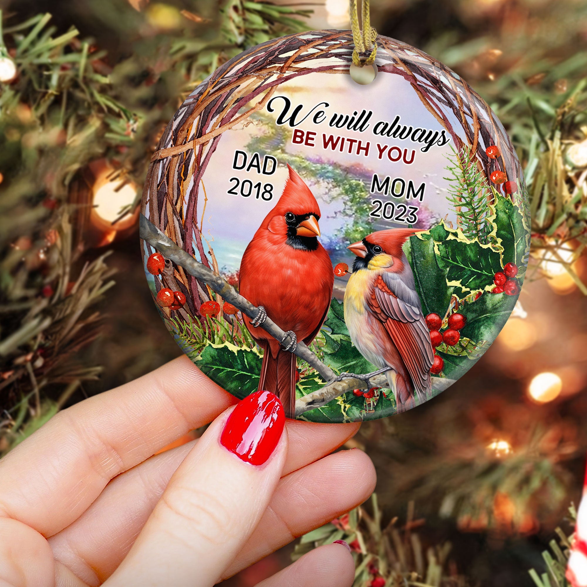 We Will Always Be With You - Personalized Ceramic Ornament