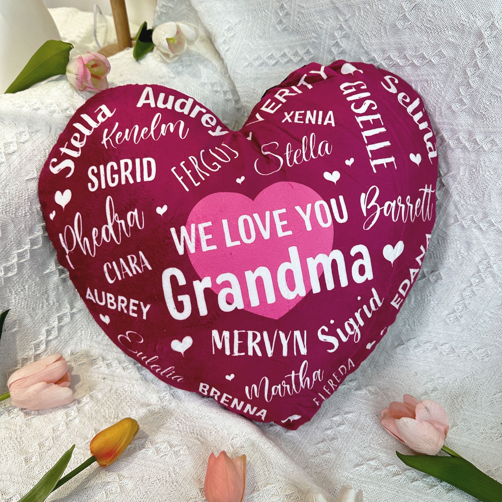 We Love You Grandma - Custom Shaped Pillow