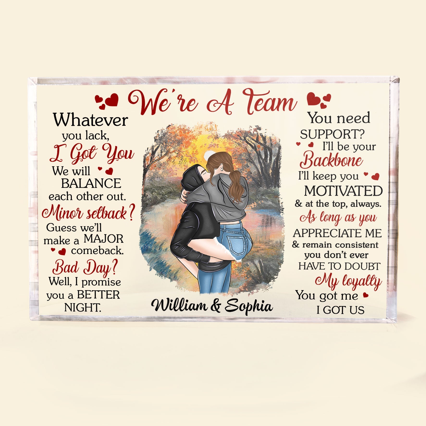 We're A Team - Personalized Rectangle Acrylic Plaque