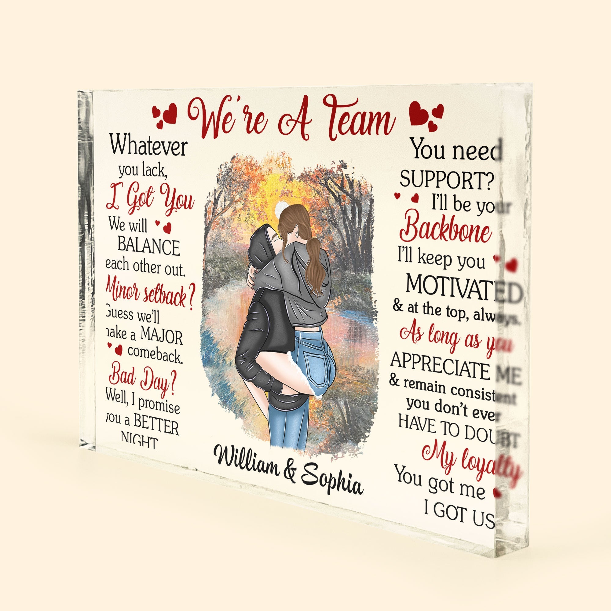 We're A Team - Personalized Rectangle Acrylic Plaque